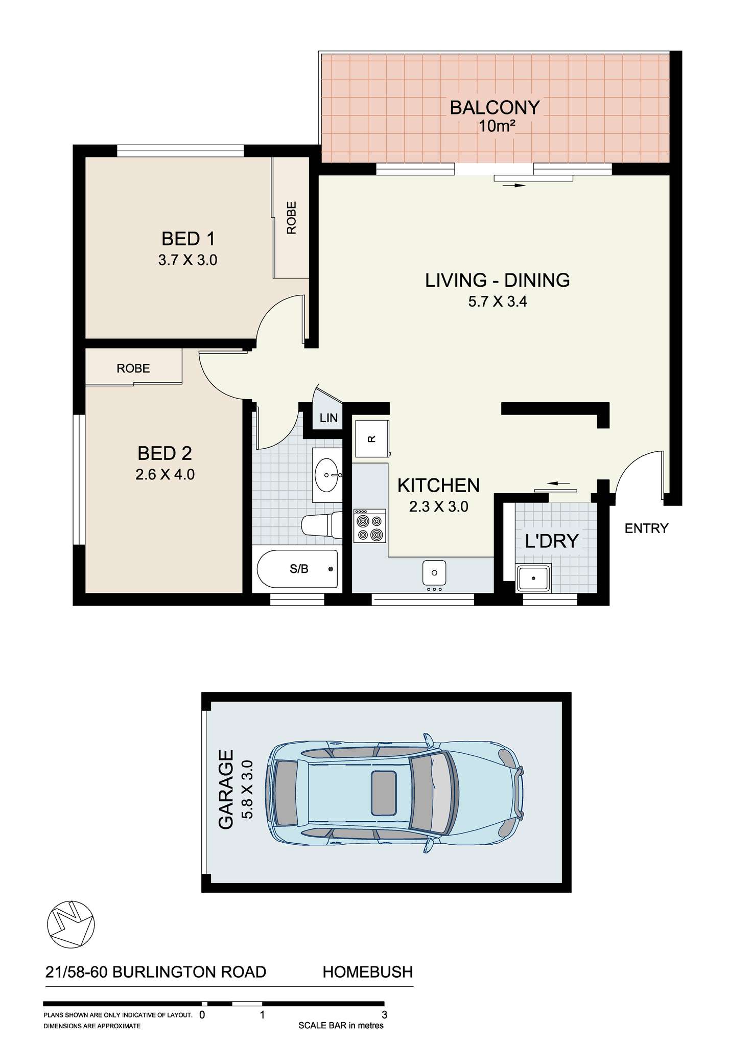 Floorplan of Homely apartment listing, 21/58-60 Burlington Road, Homebush NSW 2140