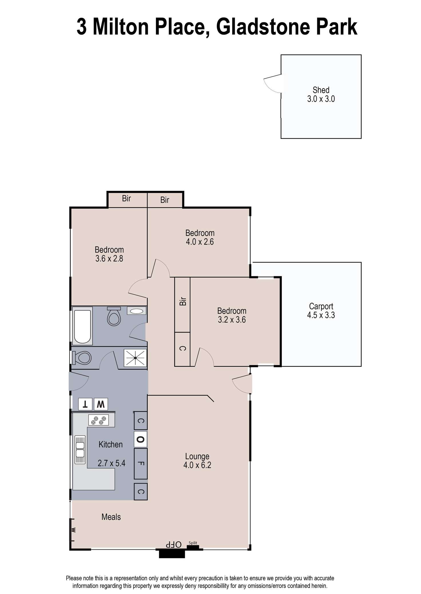 Floorplan of Homely house listing, 3 Milton Place, Gladstone Park VIC 3043