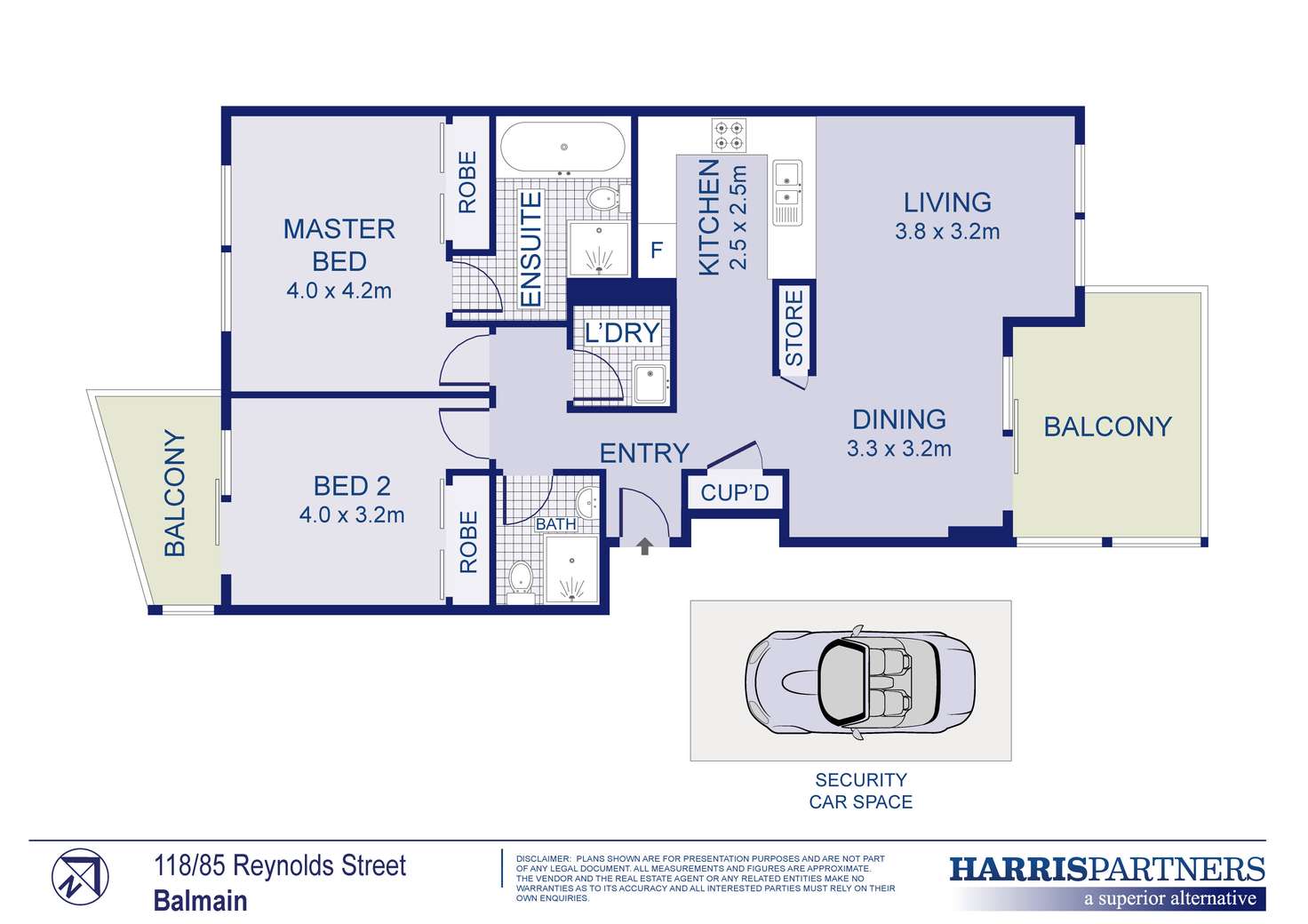 Floorplan of Homely unit listing, 118/85 Reynolds Street, Balmain NSW 2041
