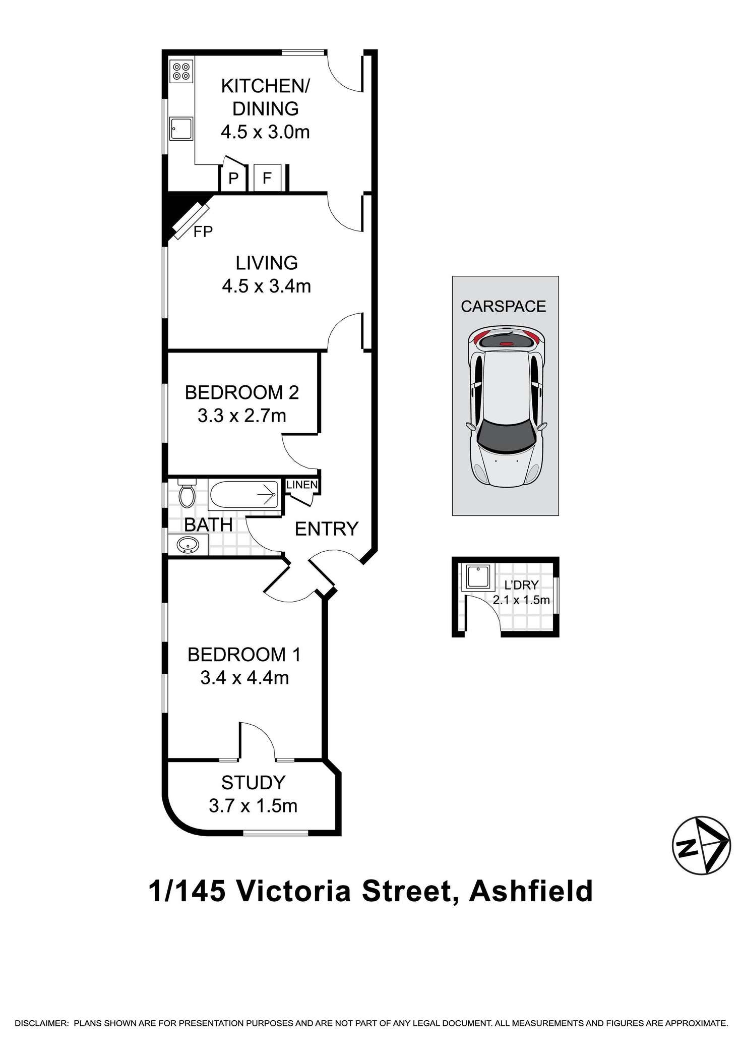 Floorplan of Homely apartment listing, 1/145 Victoria Street, Ashfield NSW 2131