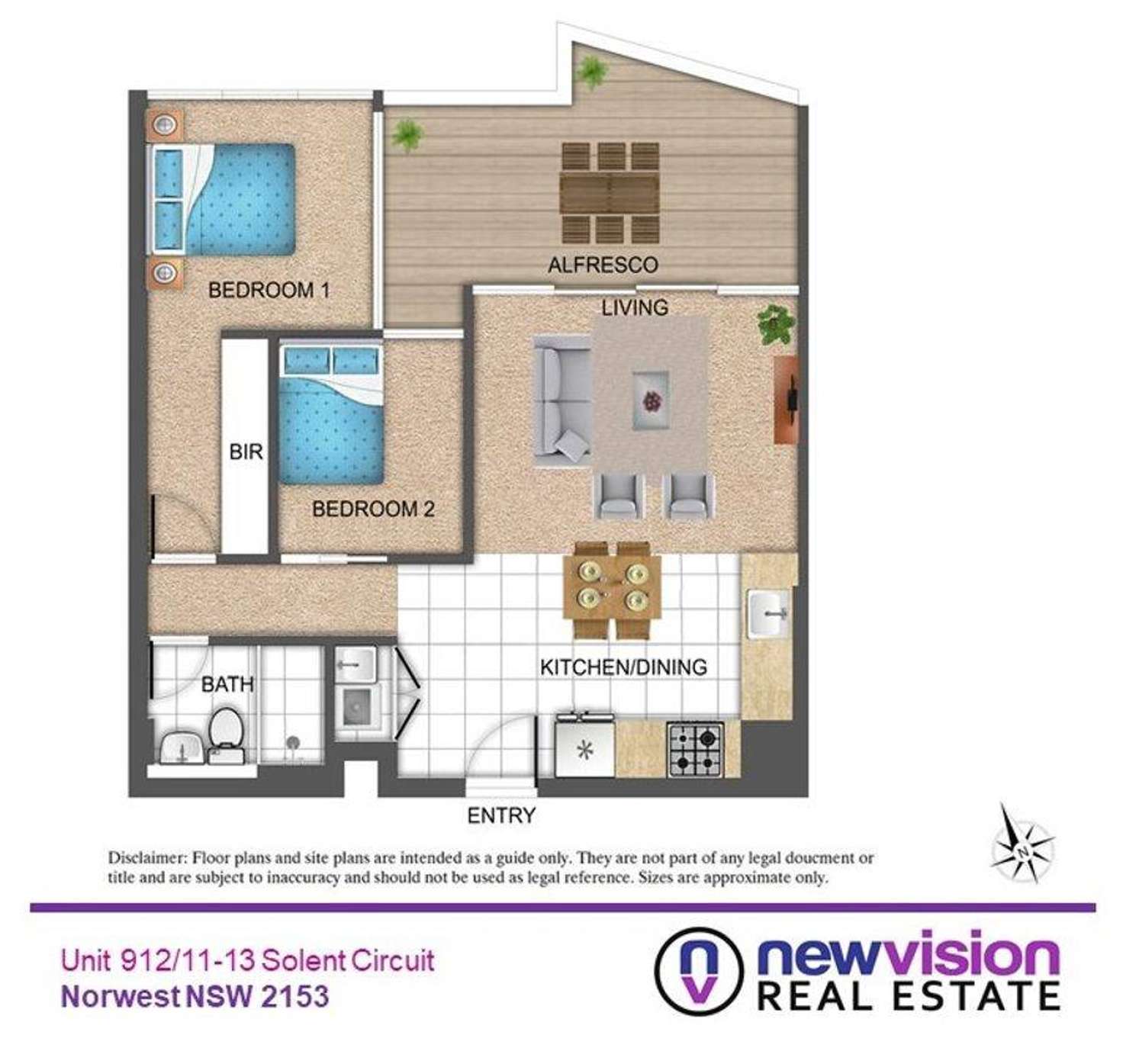 Floorplan of Homely unit listing, B912/11-13 Solent Circuit, Norwest NSW 2153