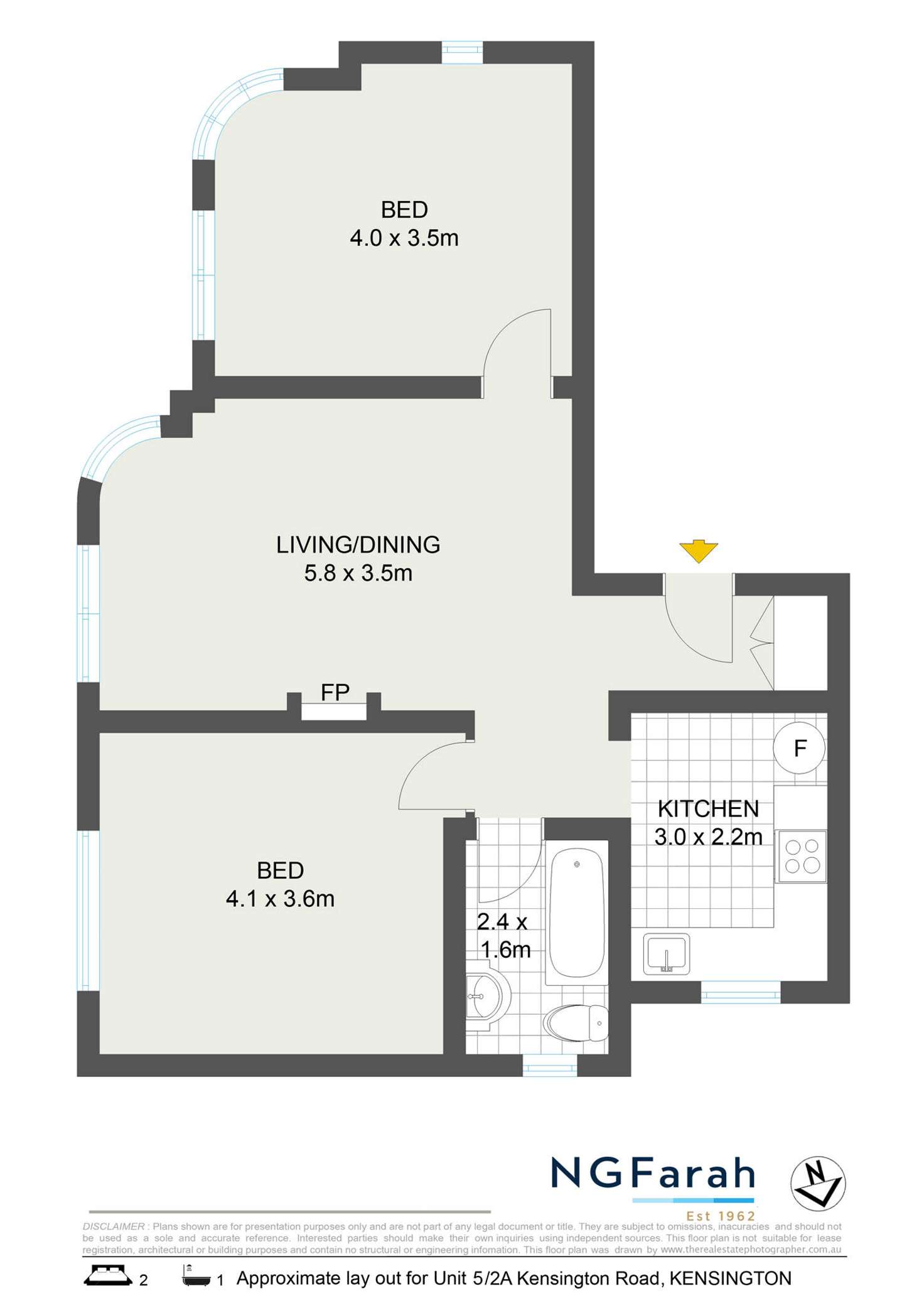 Floorplan of Homely apartment listing, 5/2A Kensington Road, Kensington NSW 2033