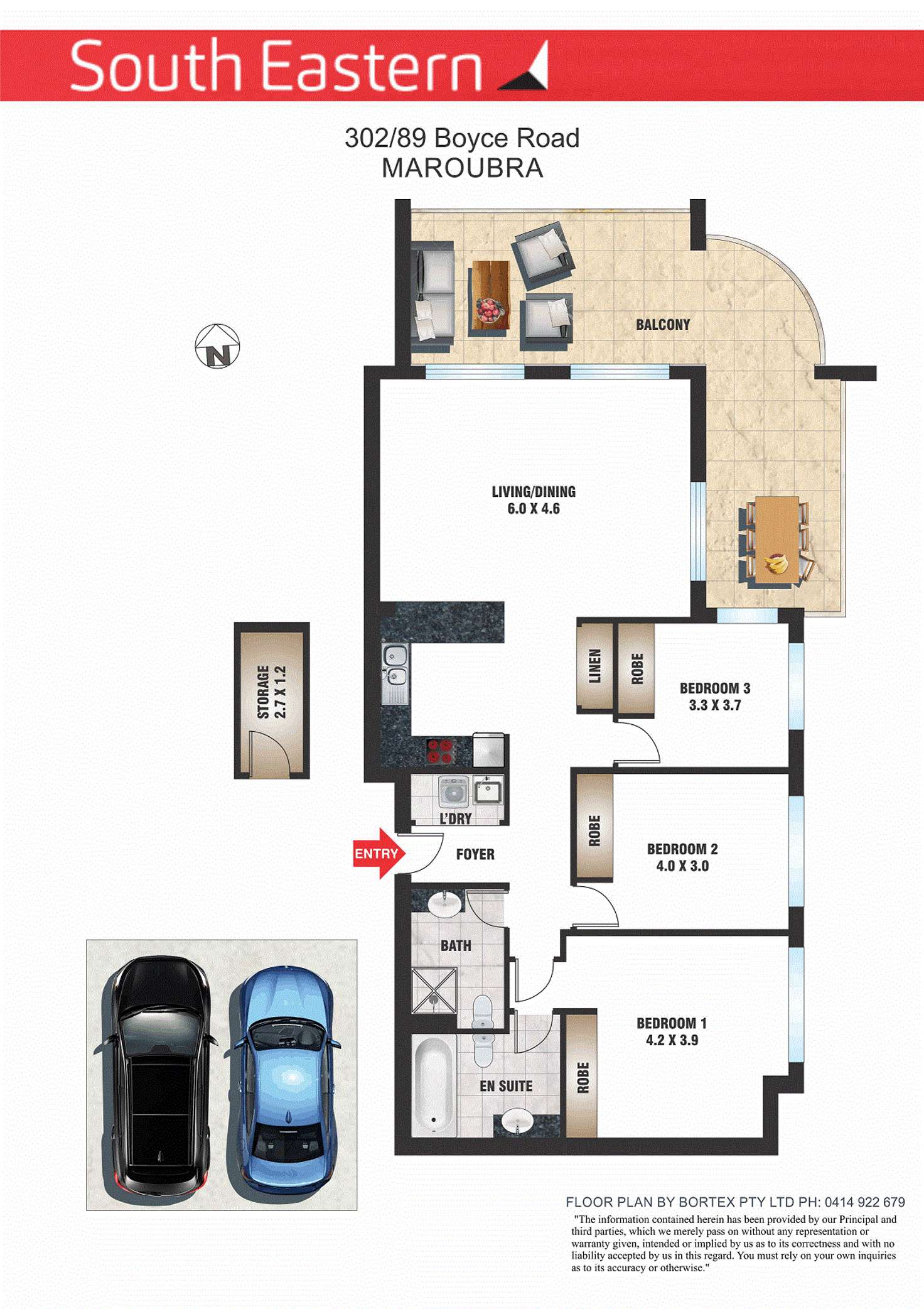 Floorplan of Homely apartment listing, 302/89-91 Boyce Road, Maroubra NSW 2035