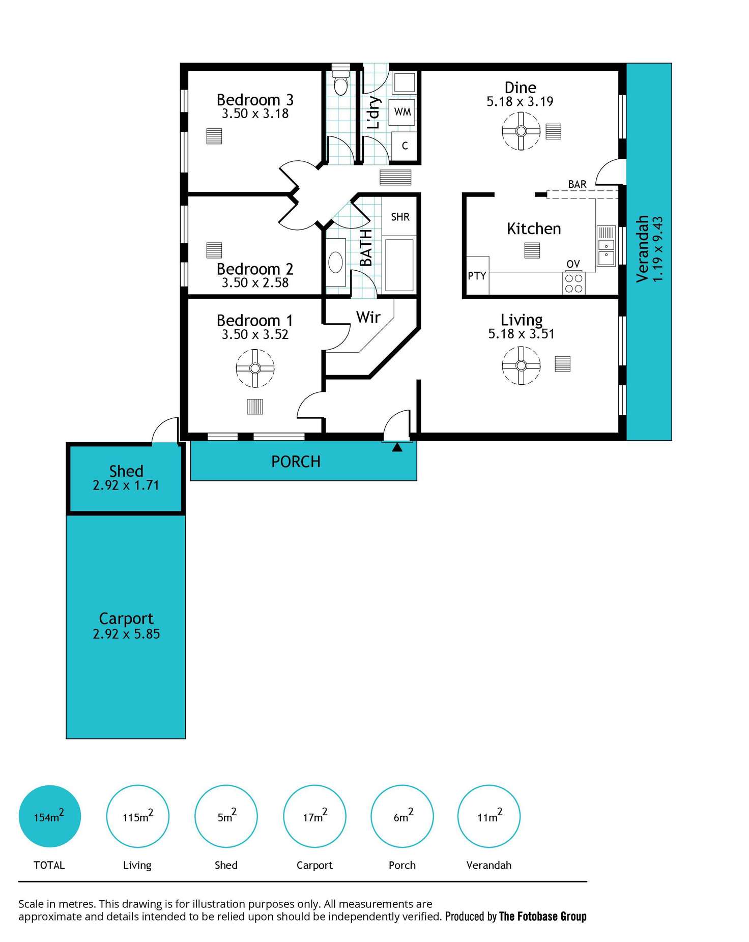 Floorplan of Homely unit listing, 3/4 Mabel Street, Plympton SA 5038