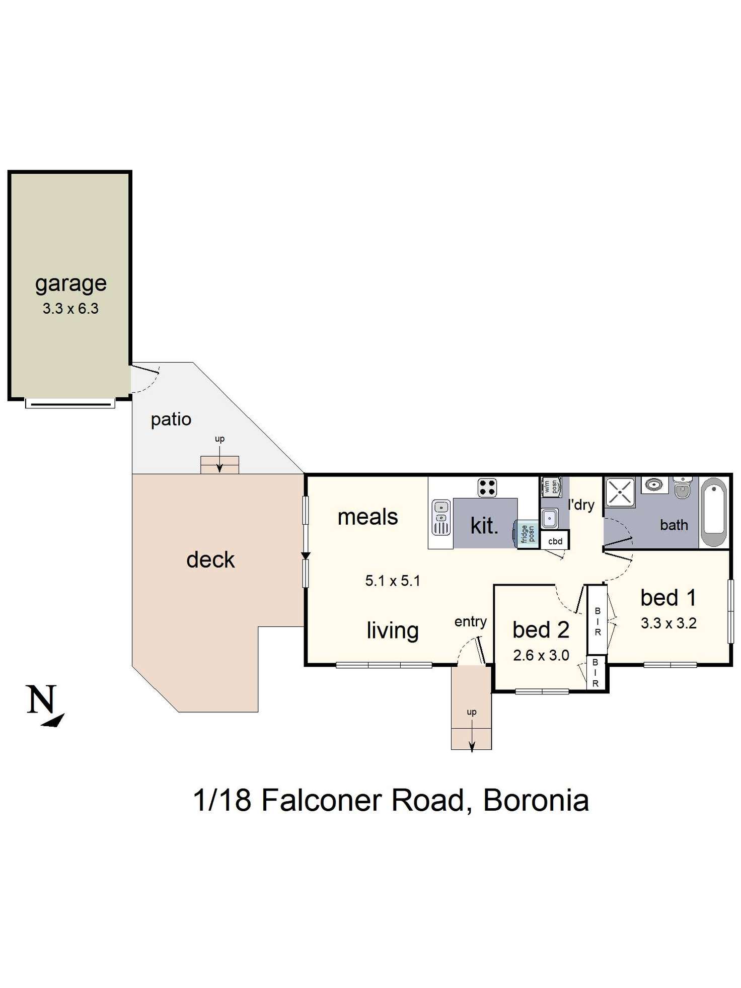 Floorplan of Homely unit listing, 1/18 Falconer Road, Boronia VIC 3155