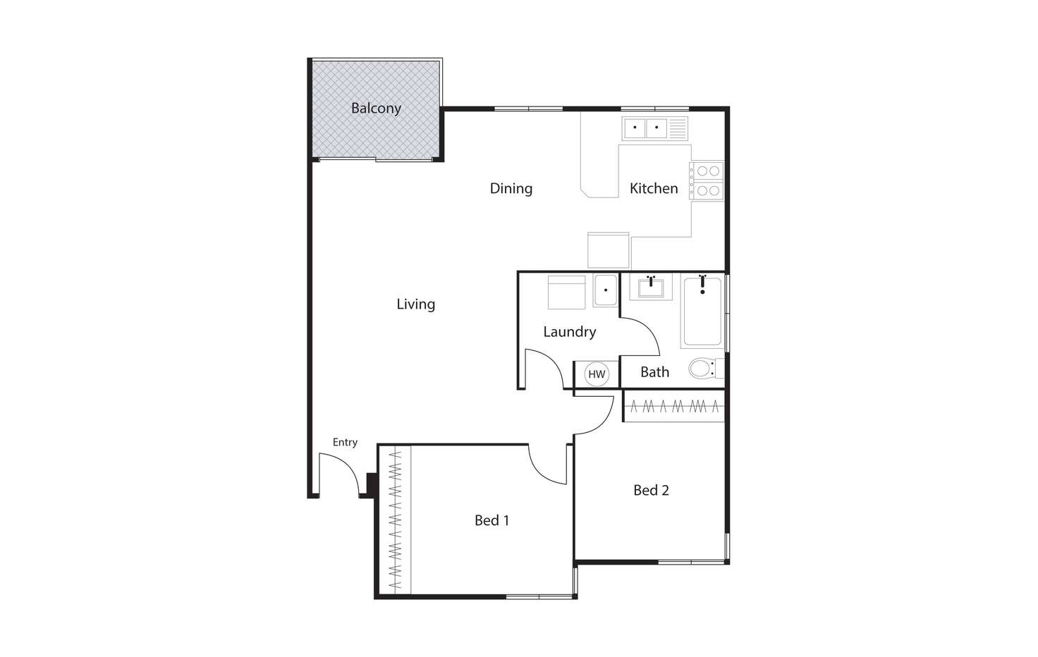 Floorplan of Homely unit listing, 15B/54 Forbes Street, Turner ACT 2612
