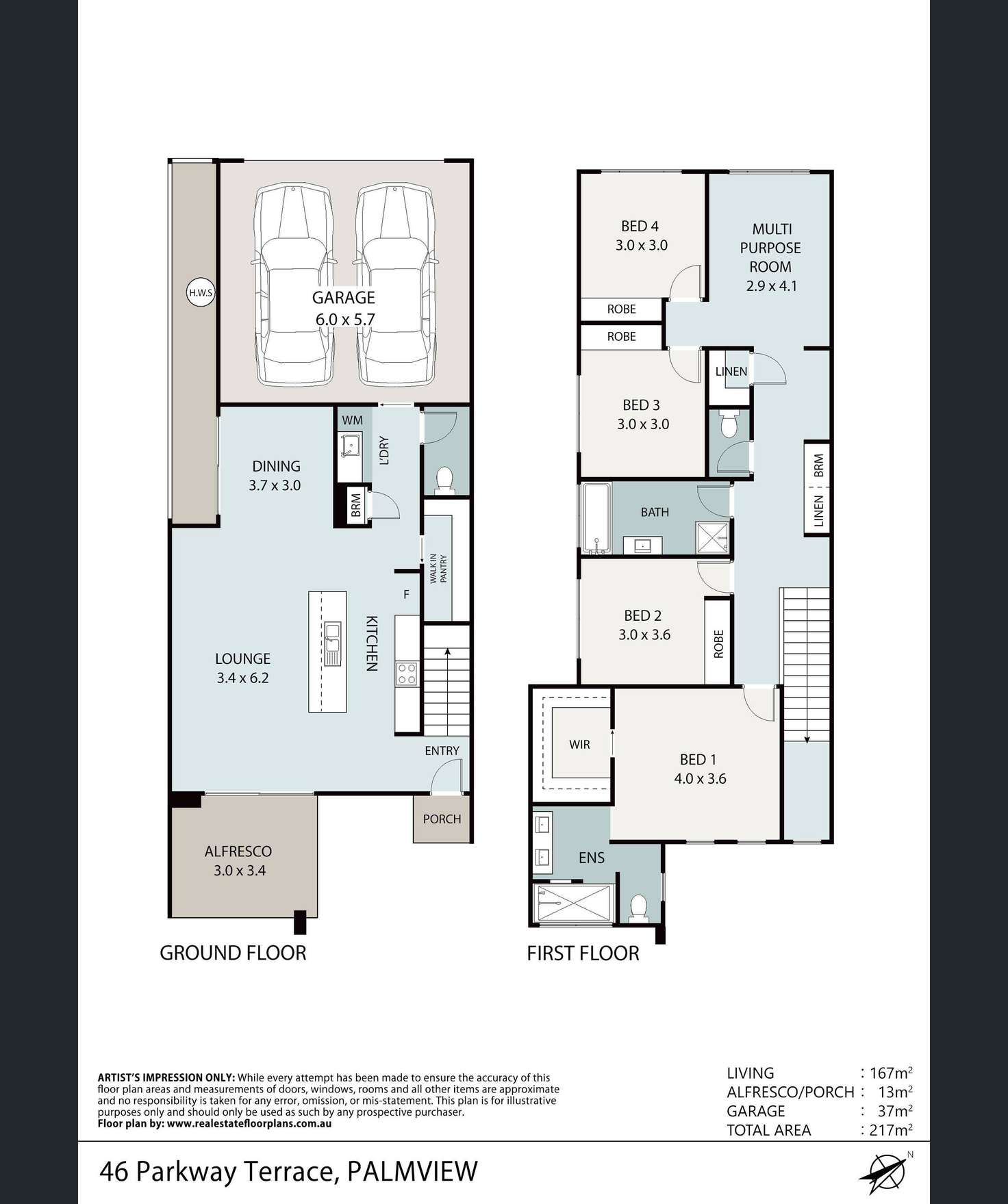 Floorplan of Homely house listing, 46 Parkway Terrace, Palmview QLD 4553