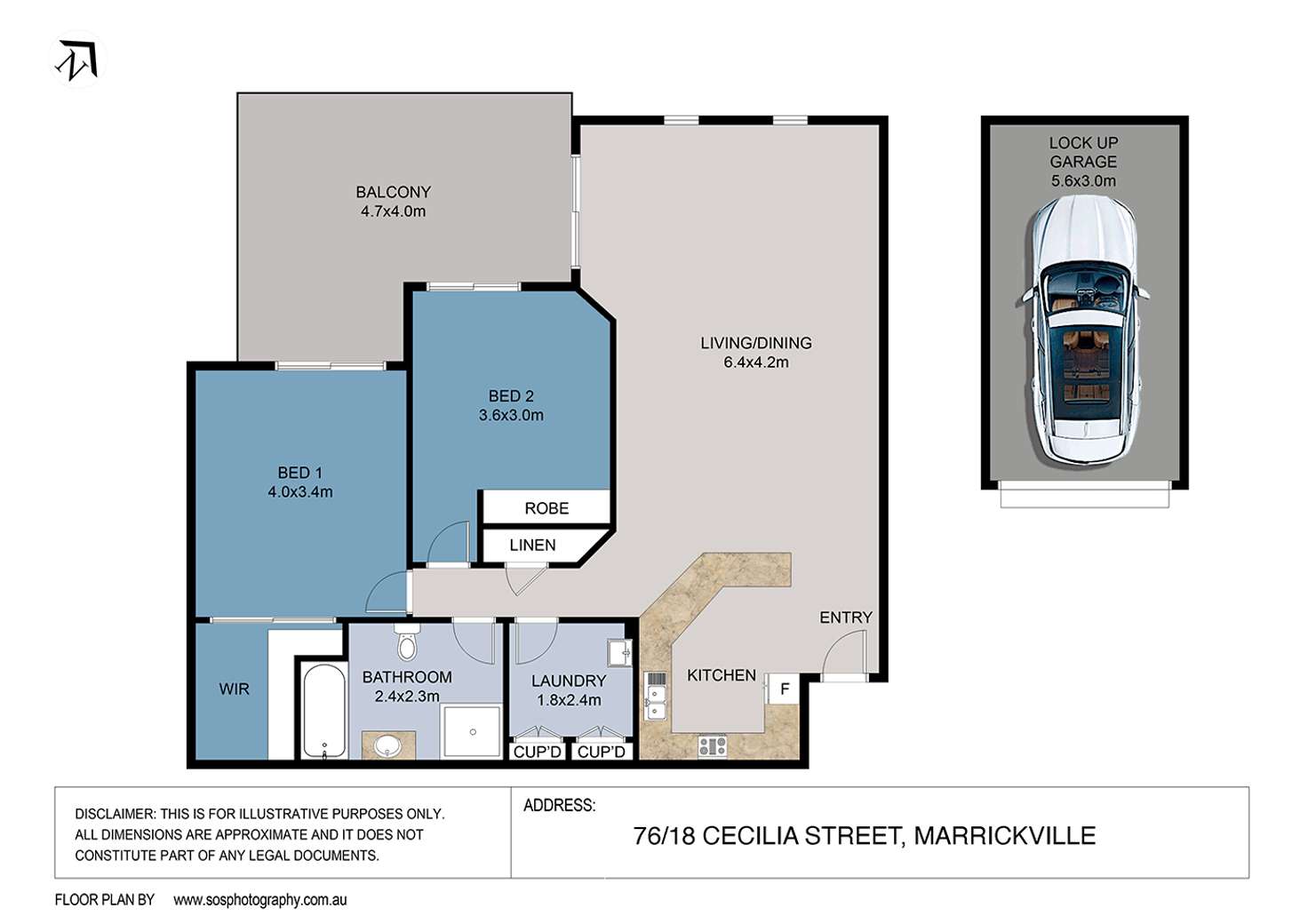 Floorplan of Homely apartment listing, 76/18 Cecilia Street, Marrickville NSW 2204