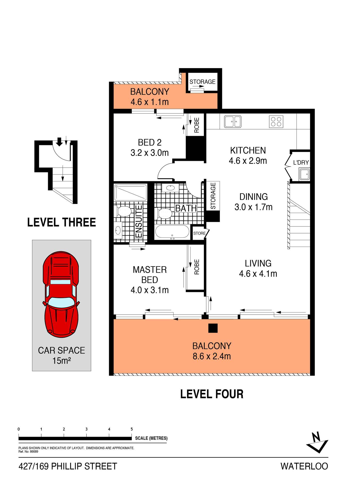 Floorplan of Homely apartment listing, 427/169 Phillip Street, Waterloo NSW 2017