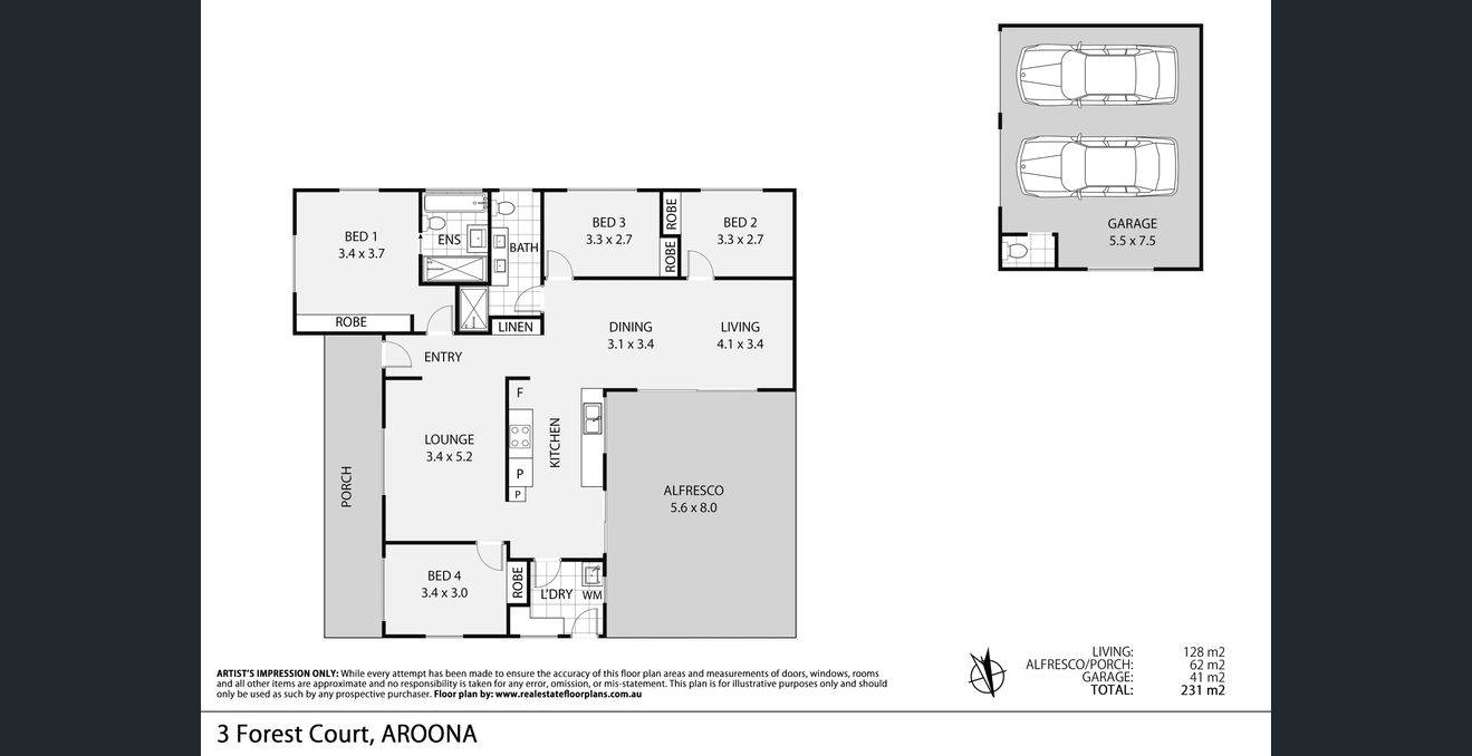 Floorplan of Homely house listing, 3 Forest Court, Aroona QLD 4551