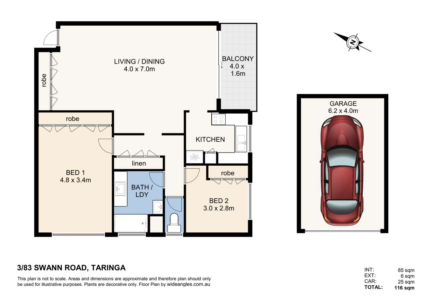 Floorplan of Homely unit listing, 3/83 Swann Road, Taringa QLD 4068