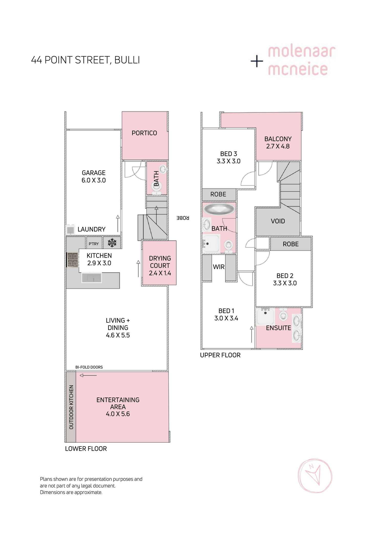 Floorplan of Homely semiDetached listing, 1/44 Point Street, Bulli NSW 2516