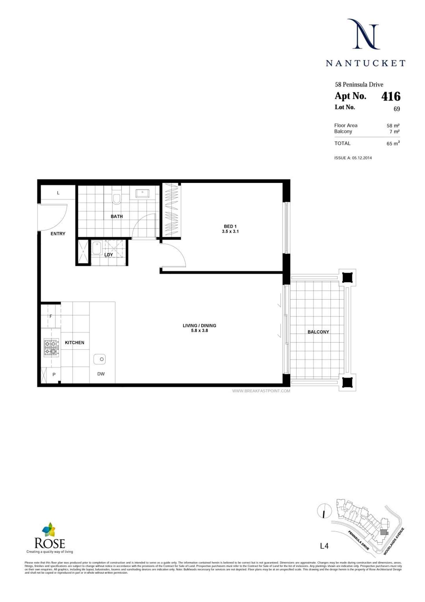Floorplan of Homely apartment listing, 416/58 Peninsula Drive, Breakfast Point NSW 2137