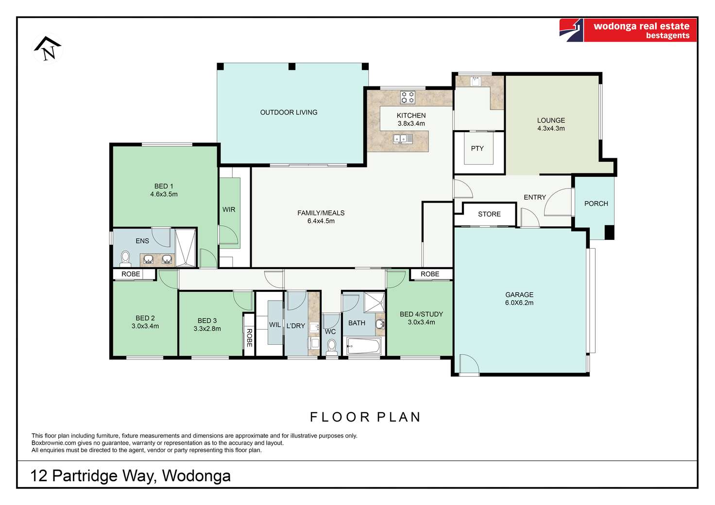 Floorplan of Homely house listing, 12 Partridge Way, Wodonga VIC 3690