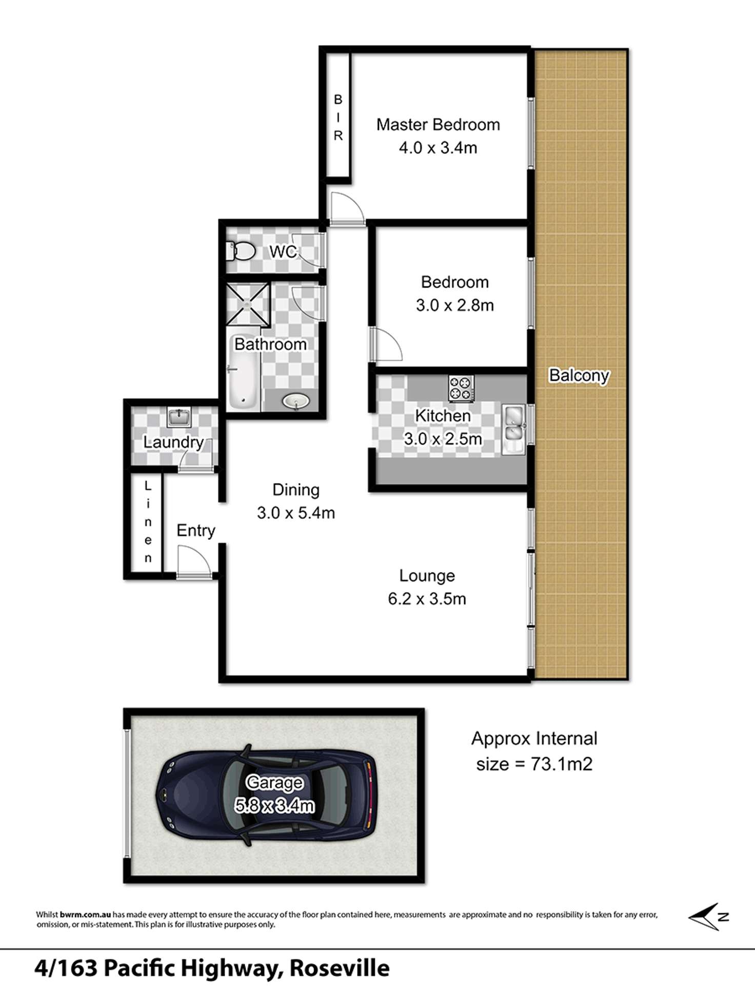 Floorplan of Homely apartment listing, 4/163 Pacific Highway, Roseville NSW 2069