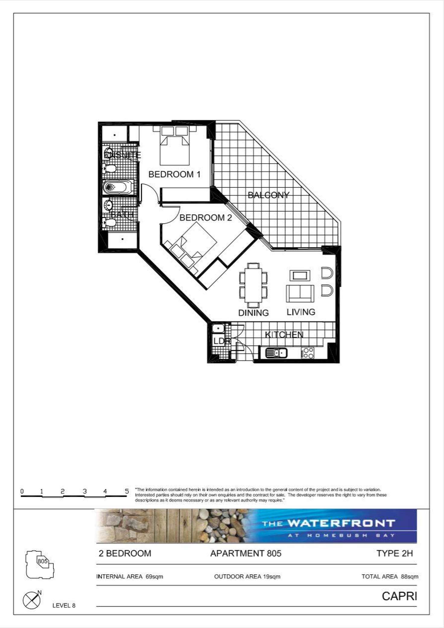 Floorplan of Homely apartment listing, 805/1 The Piazza, Wentworth Point NSW 2127