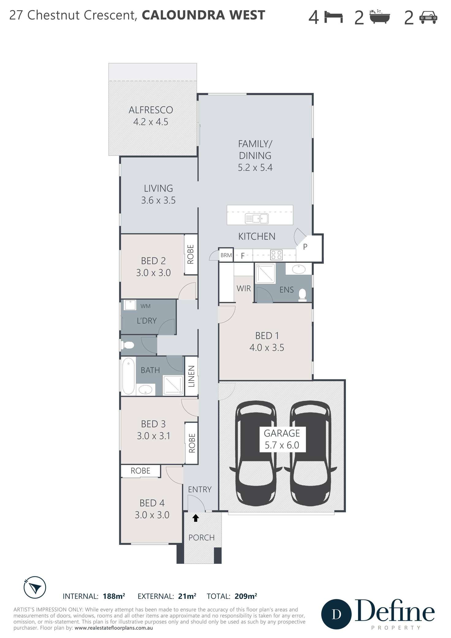 Floorplan of Homely house listing, 27 Chestnut Crescent, Caloundra West QLD 4551