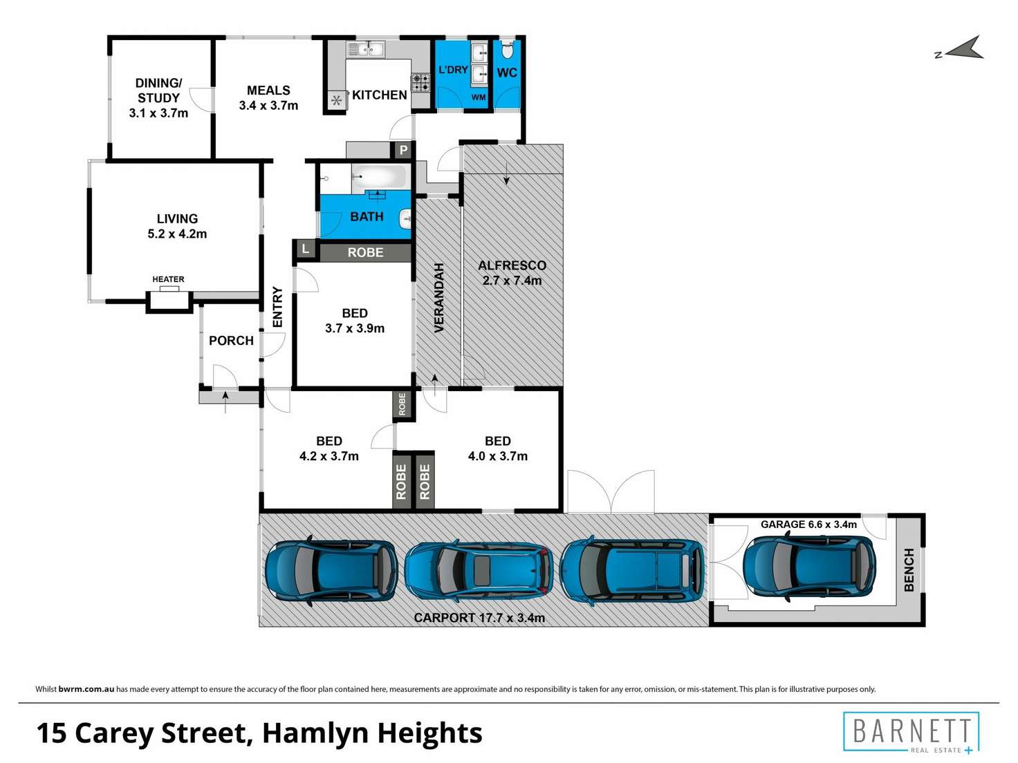 Floorplan of Homely house listing, 15 Carey Street, Hamlyn Heights VIC 3215