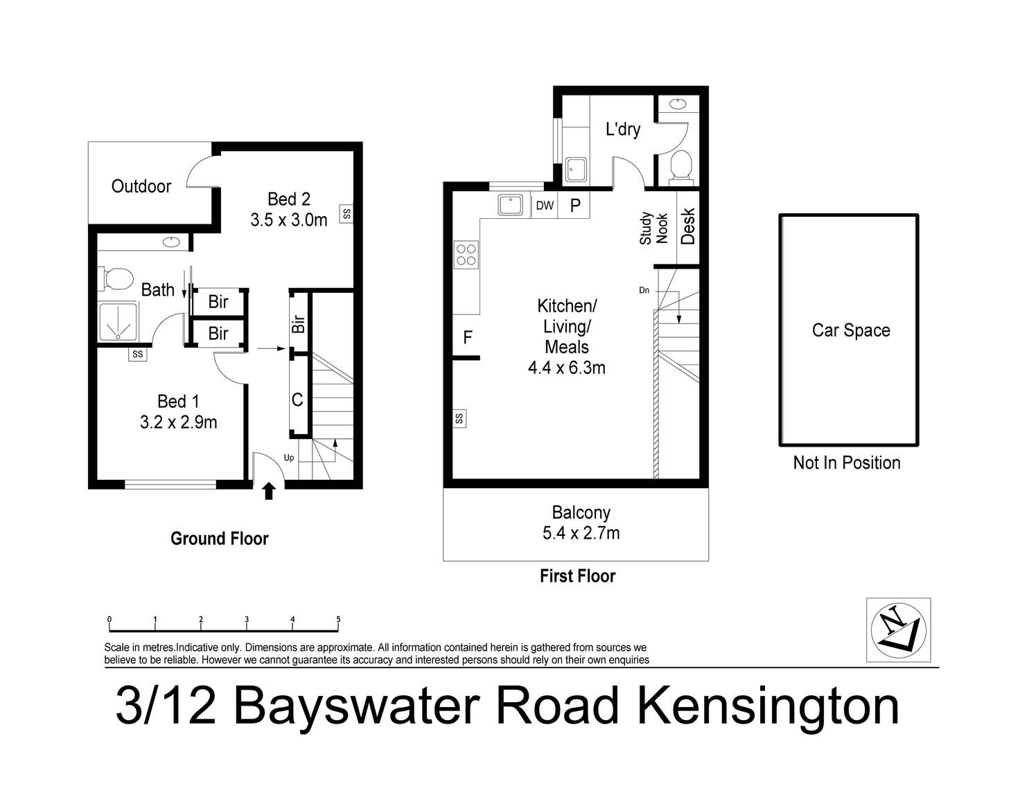 Floorplan of Homely townhouse listing, 3/12 Bayswater Road, Kensington VIC 3031