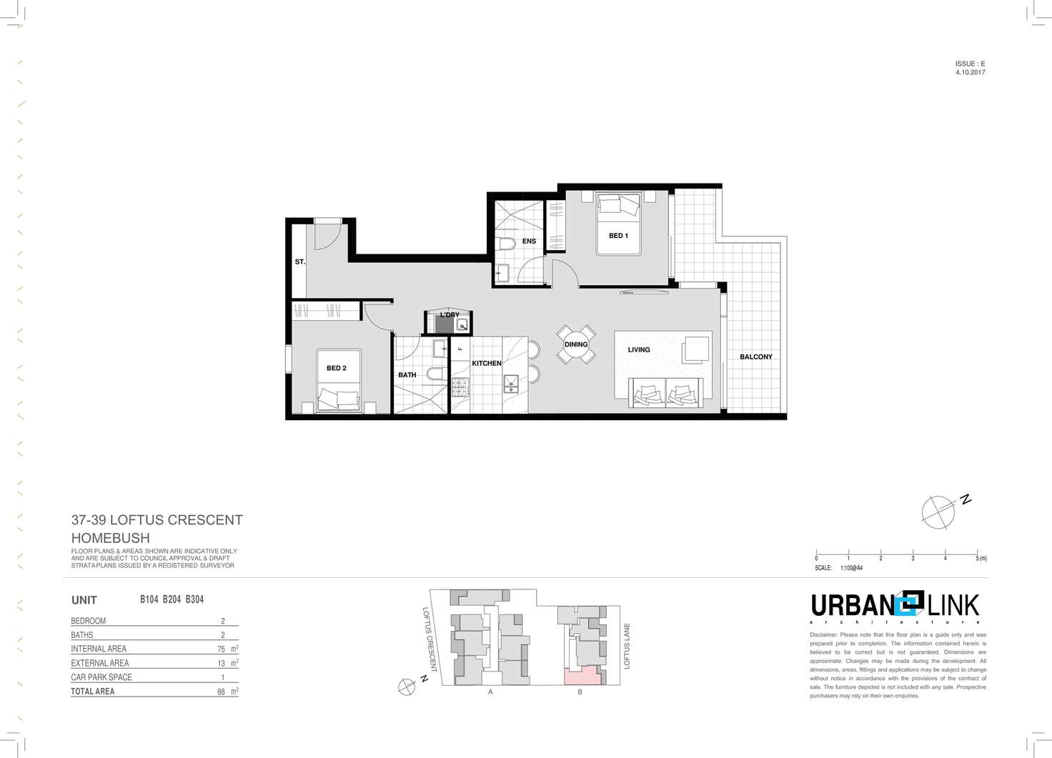 Floorplan of Homely apartment listing, B104/37-39 Loftus Crescent, Homebush NSW 2140