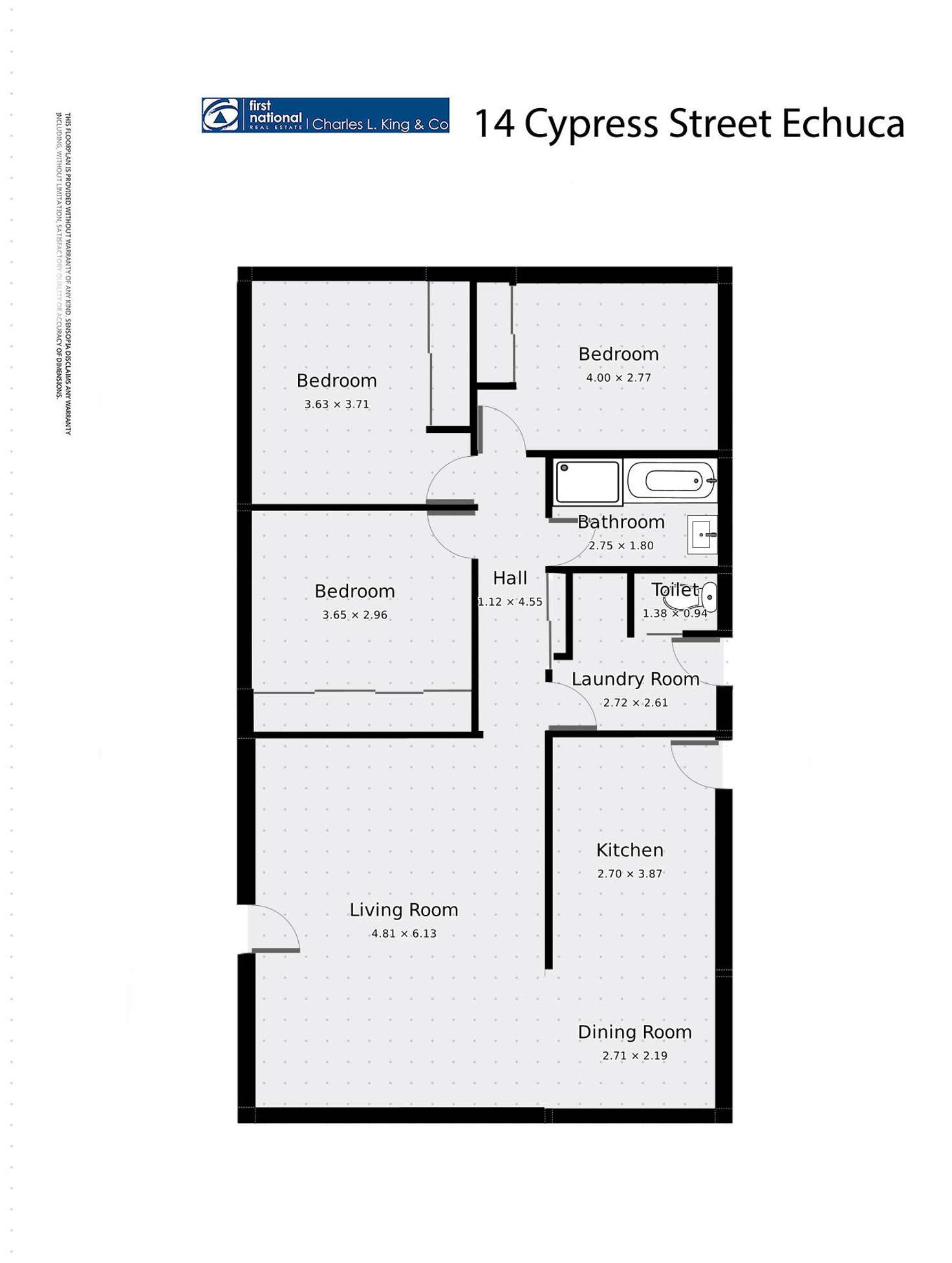 Floorplan of Homely house listing, 14 Cypress Street, Echuca VIC 3564