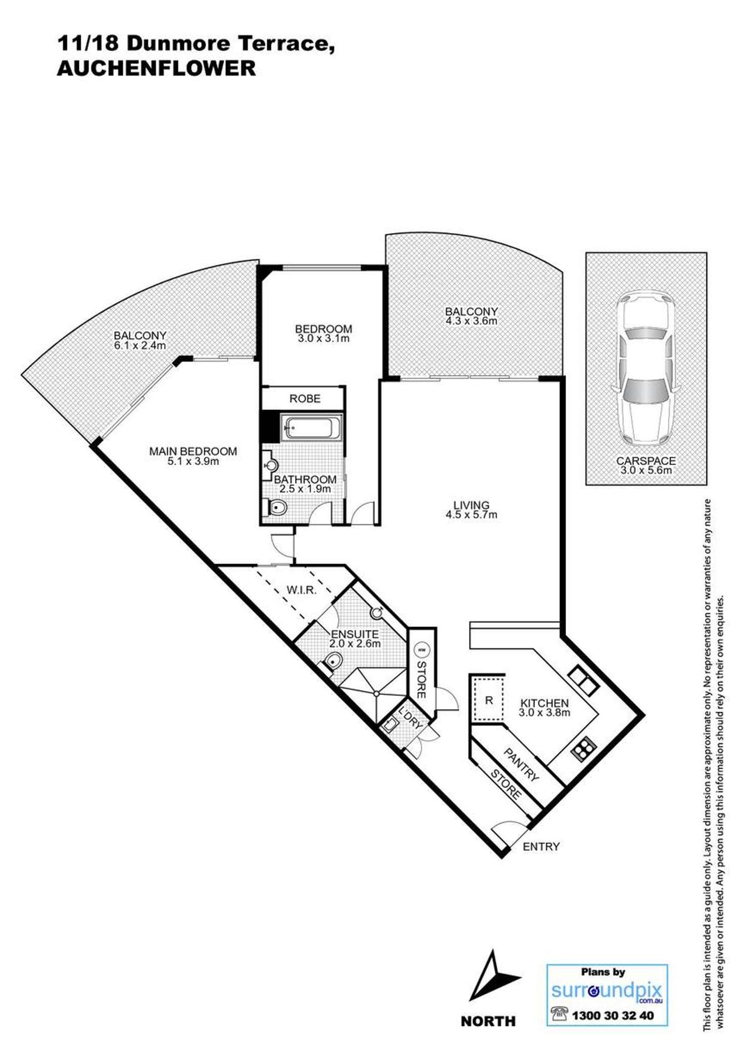 Floorplan of Homely unit listing, 11/18 Dunmore Terrace, Auchenflower QLD 4066