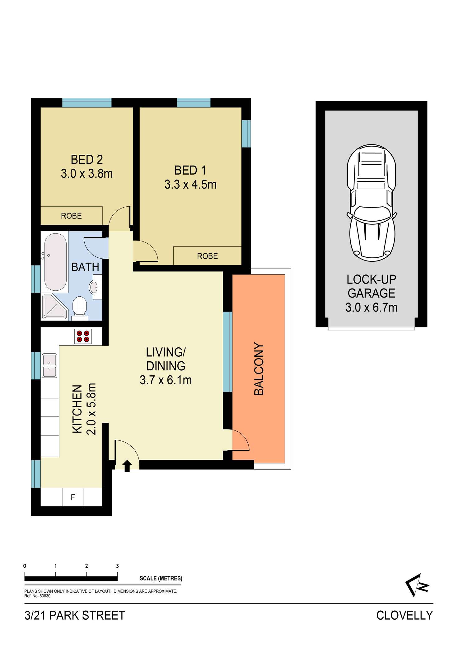 Floorplan of Homely apartment listing, 3/21 Park Street, Clovelly NSW 2031