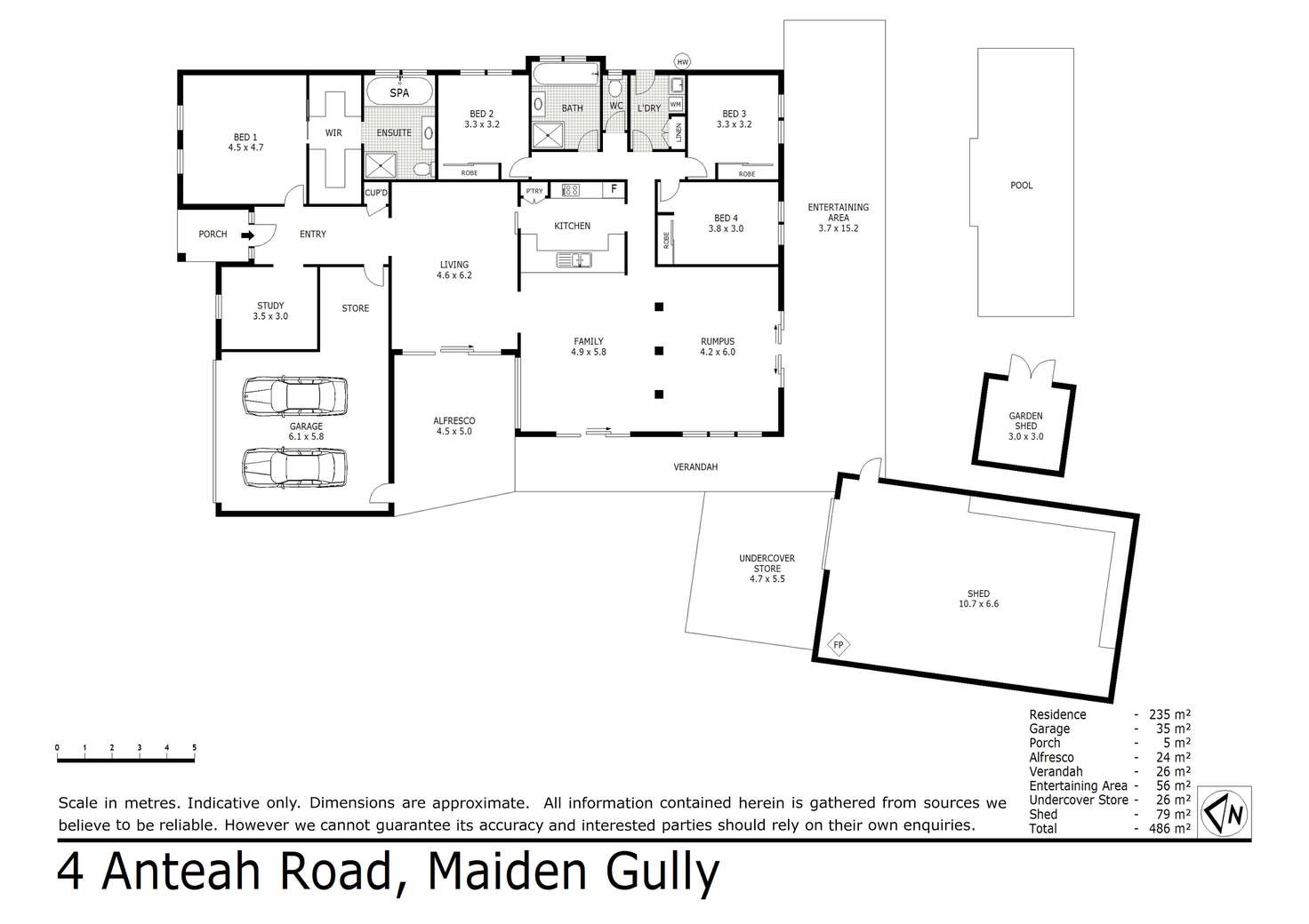 Floorplan of Homely house listing, 4 Anteah Road, Maiden Gully VIC 3551