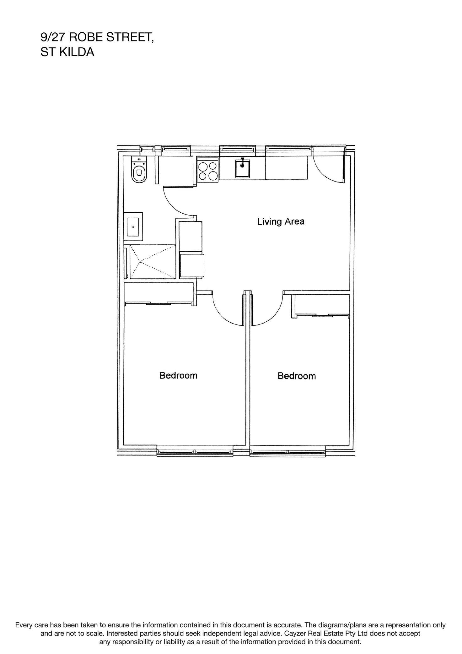 Floorplan of Homely apartment listing, 9/27 Robe Street, St Kilda VIC 3182