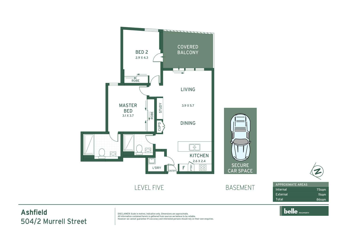 Floorplan of Homely apartment listing, 504/2 Murrell Street, Ashfield NSW 2131
