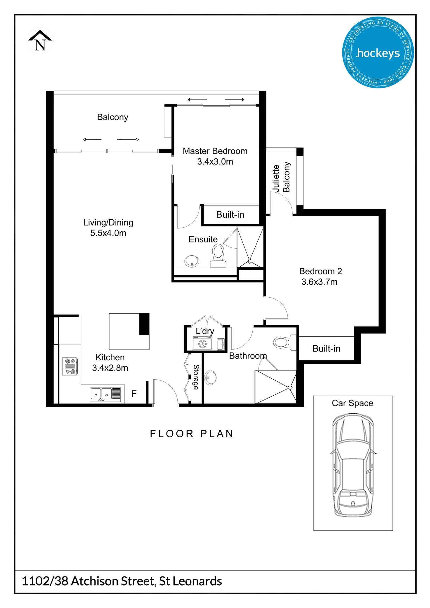 Floorplan of Homely apartment listing, 1102/38 Atchison Street, St Leonards NSW 2065