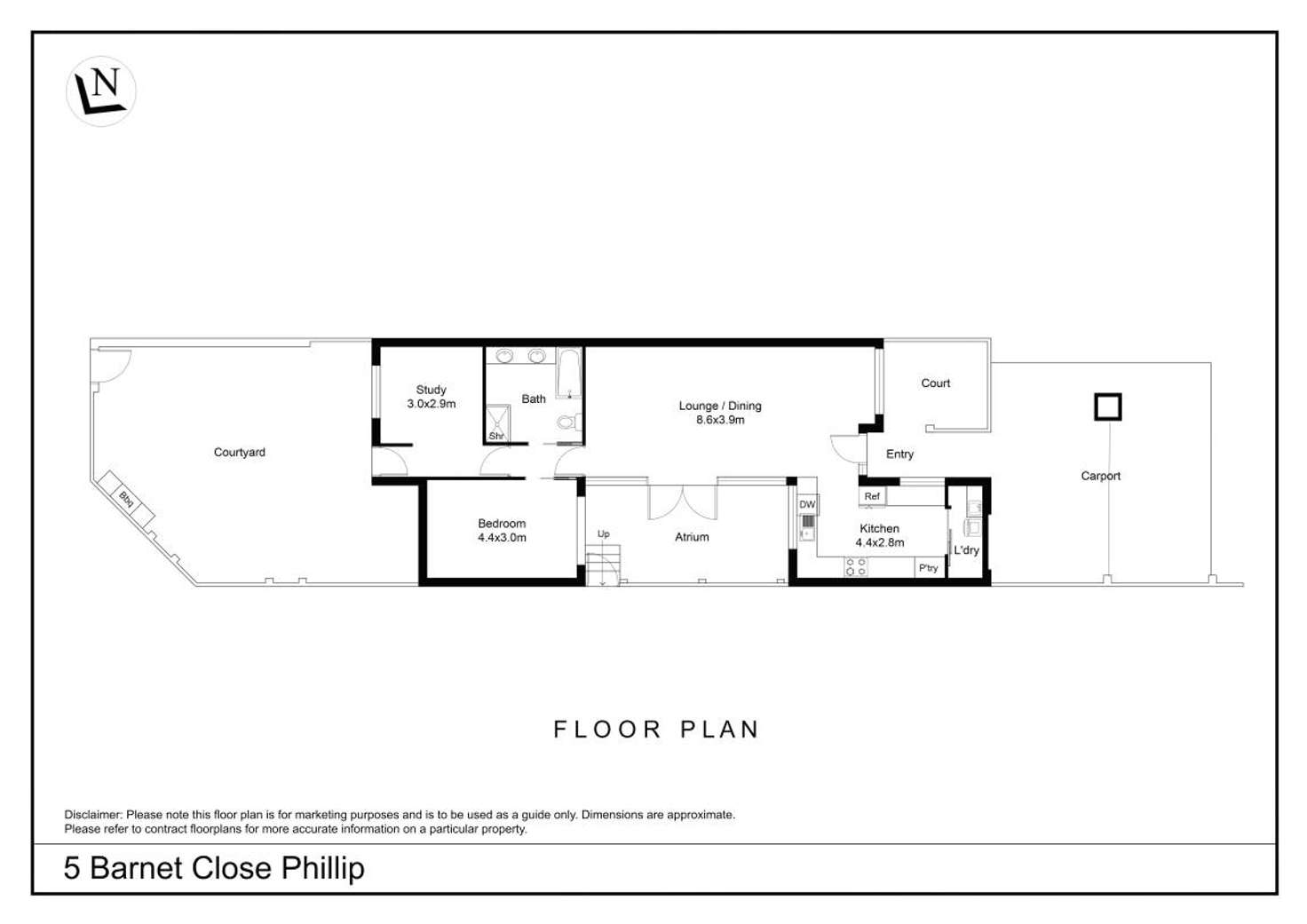 Floorplan of Homely townhouse listing, 5 Barnet Close, Swinger Hill ACT 2606