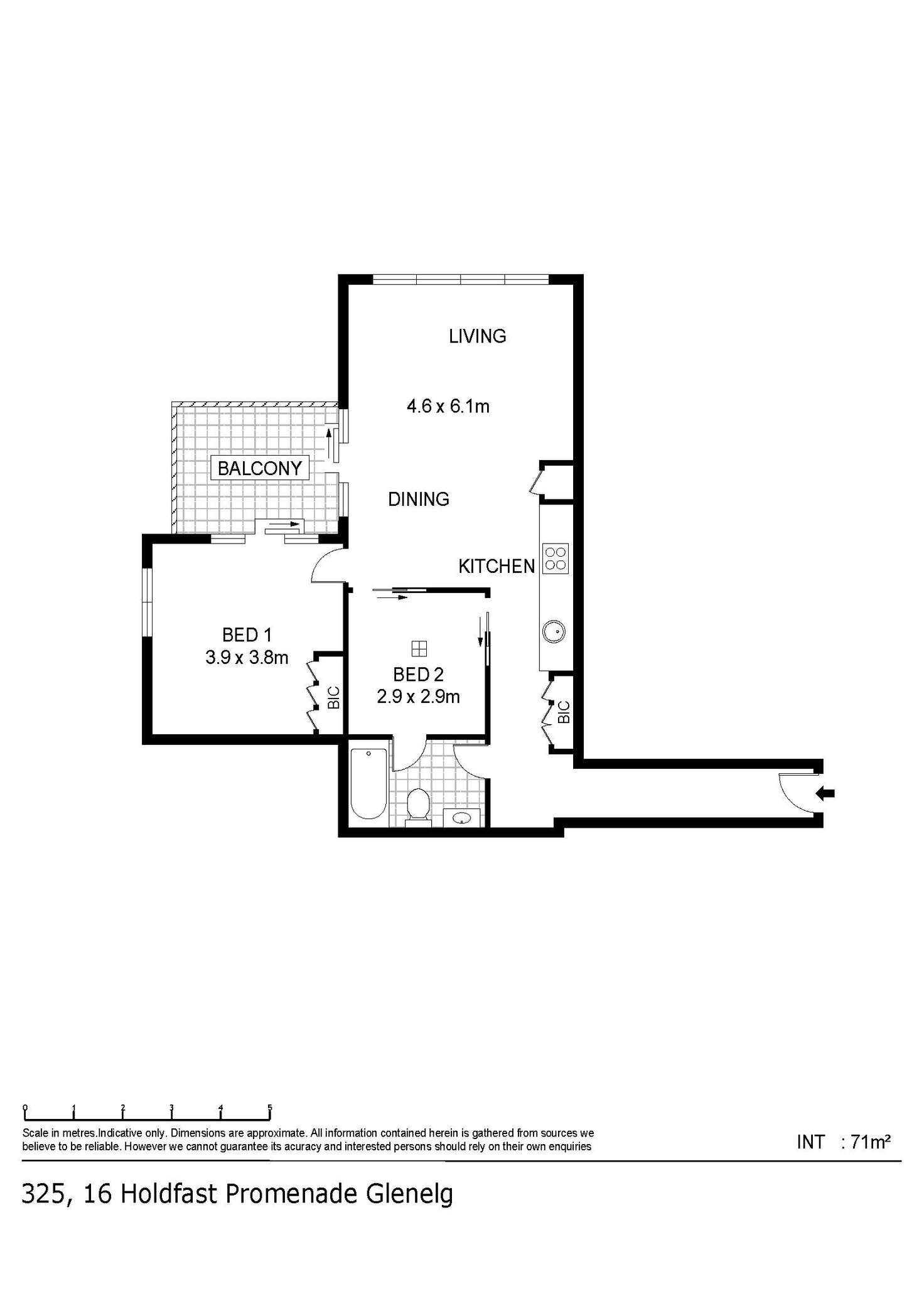 Floorplan of Homely apartment listing, 325/16 Holdfast Promenade, Glenelg SA 5045