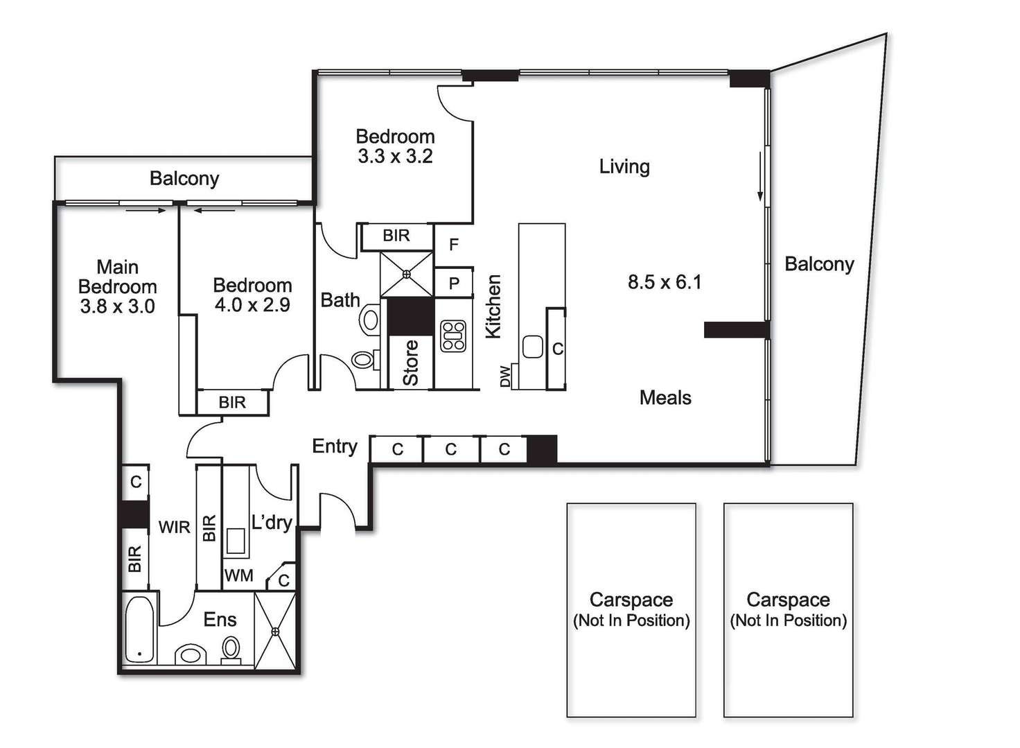 Floorplan of Homely apartment listing, 2601/620 Collins Street, Melbourne VIC 3000