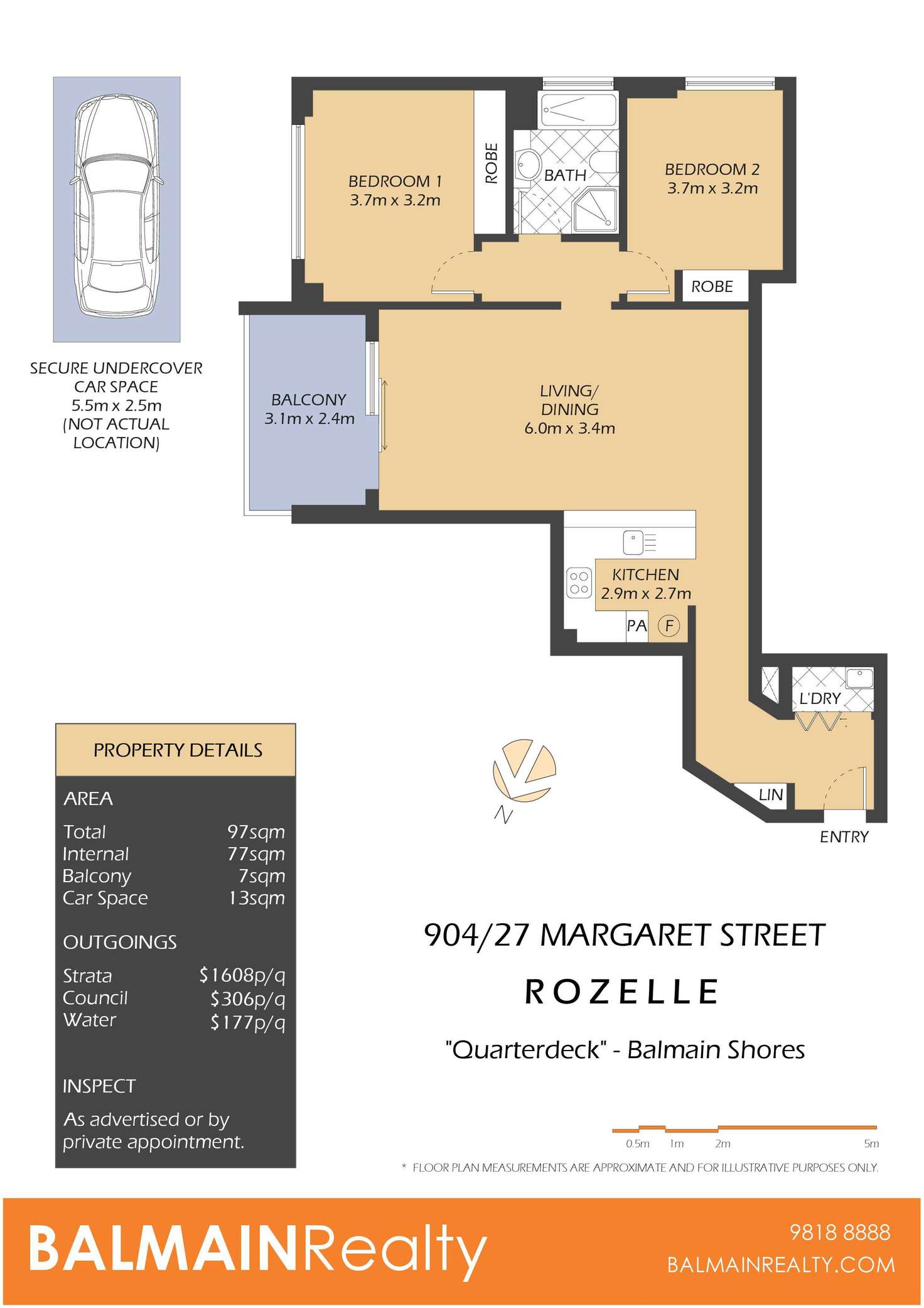 Floorplan of Homely apartment listing, 904/27 Margaret Street, Rozelle NSW 2039