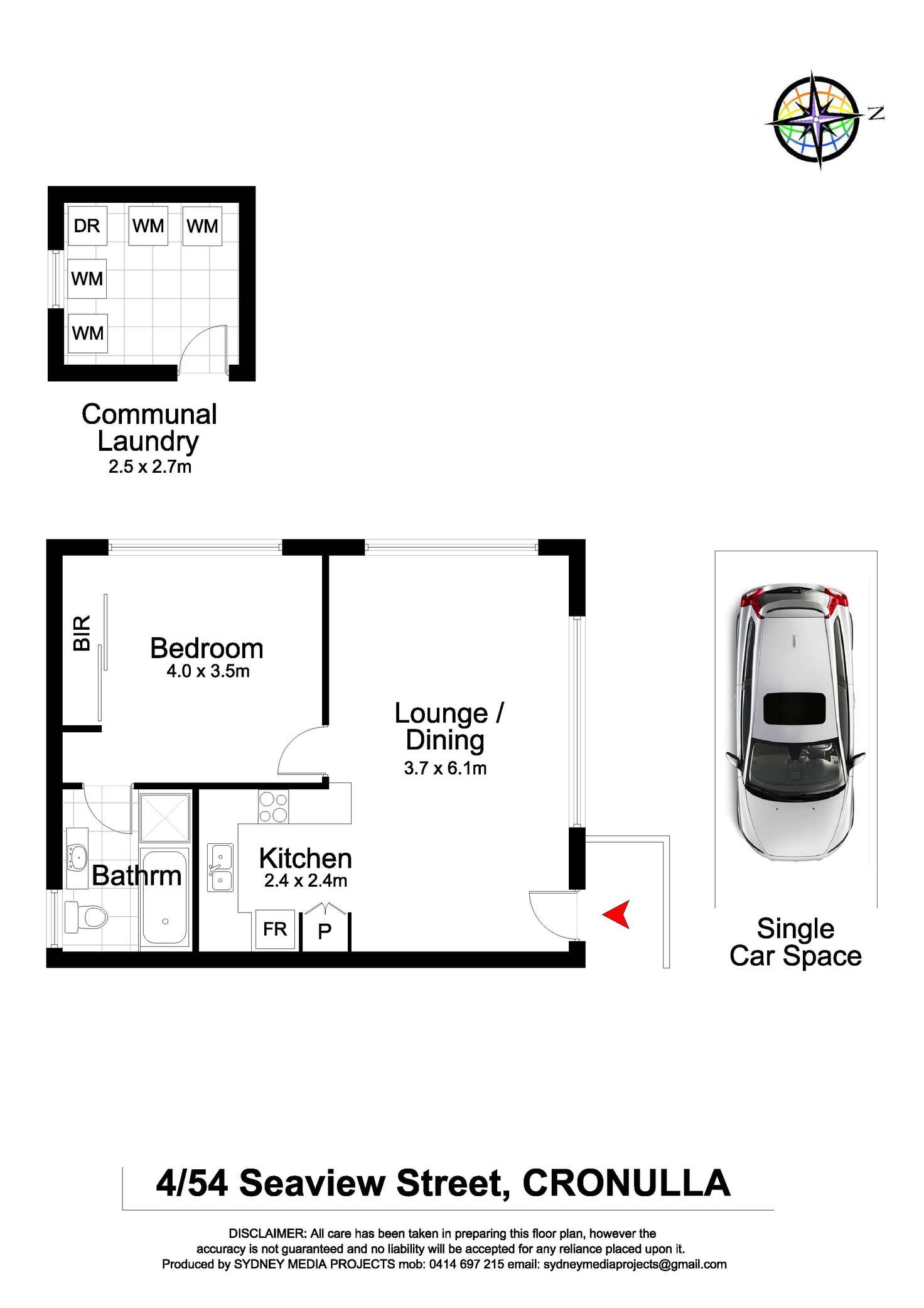 Floorplan of Homely unit listing, 4/54 Seaview Street, Cronulla NSW 2230