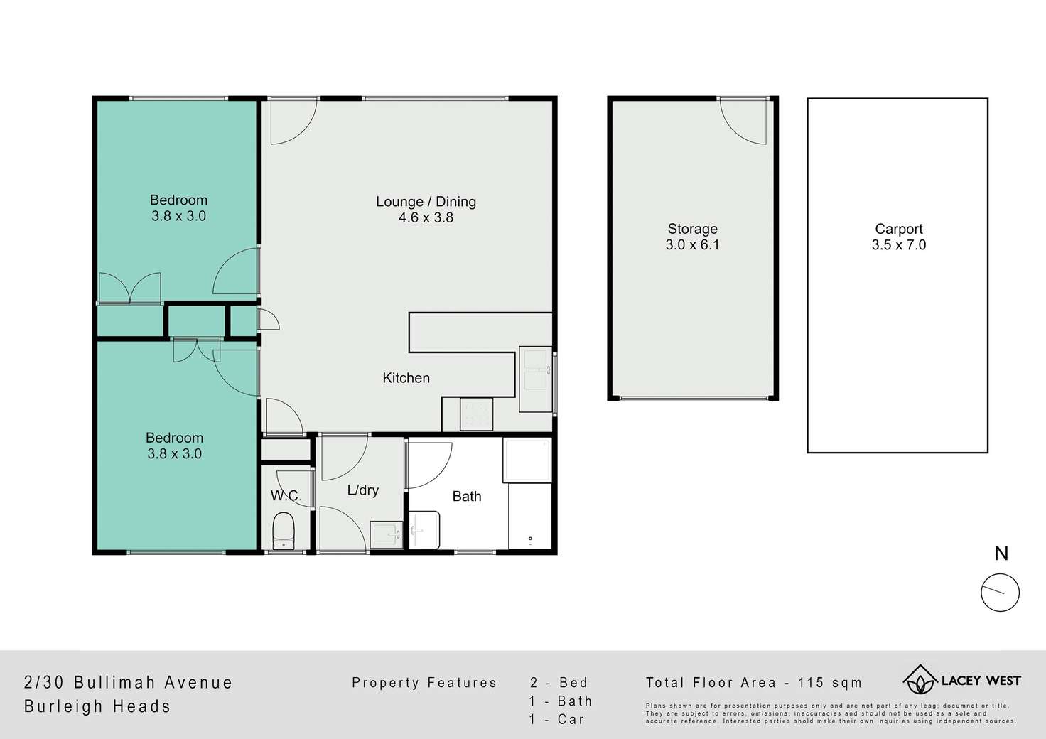 Floorplan of Homely semiDetached listing, 2/30 Bullimah Avenue, Burleigh Heads QLD 4220