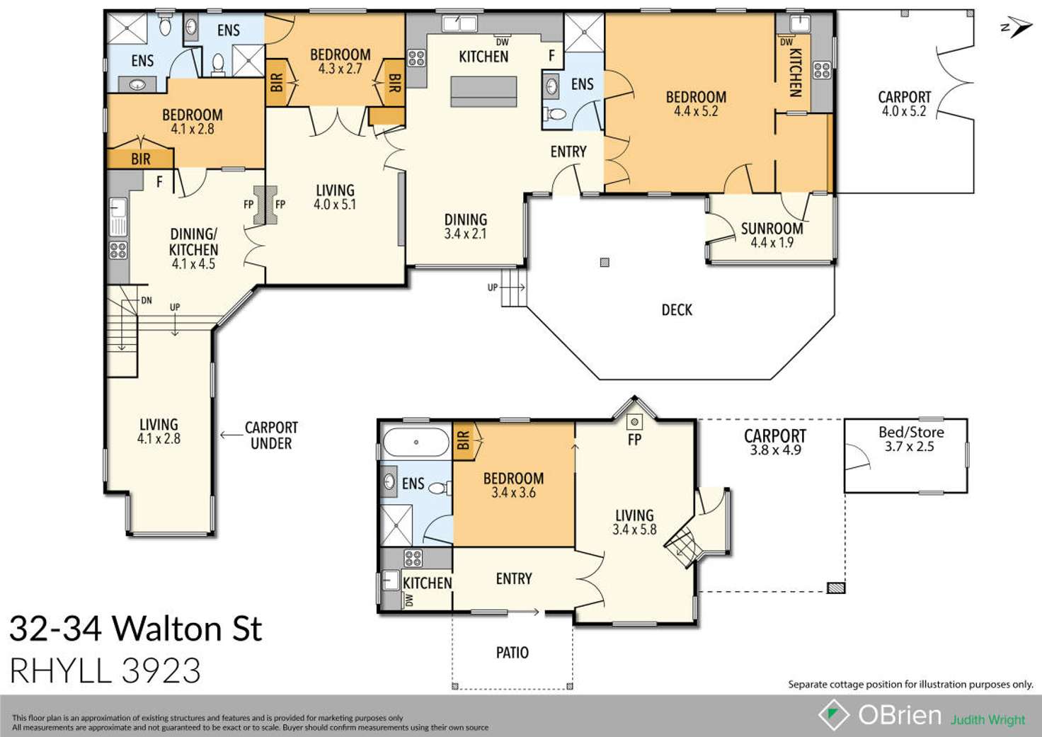 Floorplan of Homely house listing, 32-34 Walton Street, Rhyll VIC 3923