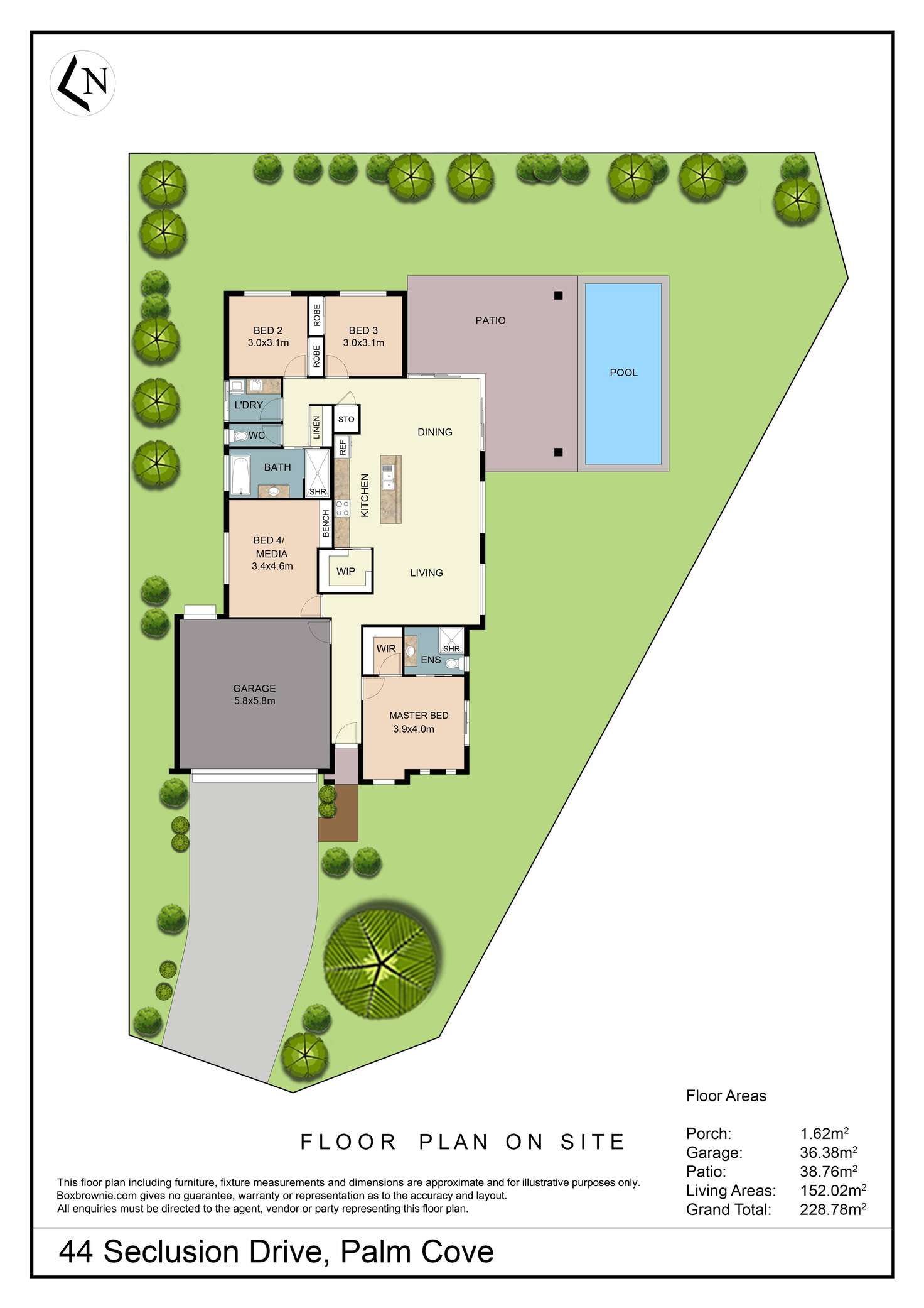 Floorplan of Homely house listing, 44 Seclusion Drive, Palm Cove QLD 4879