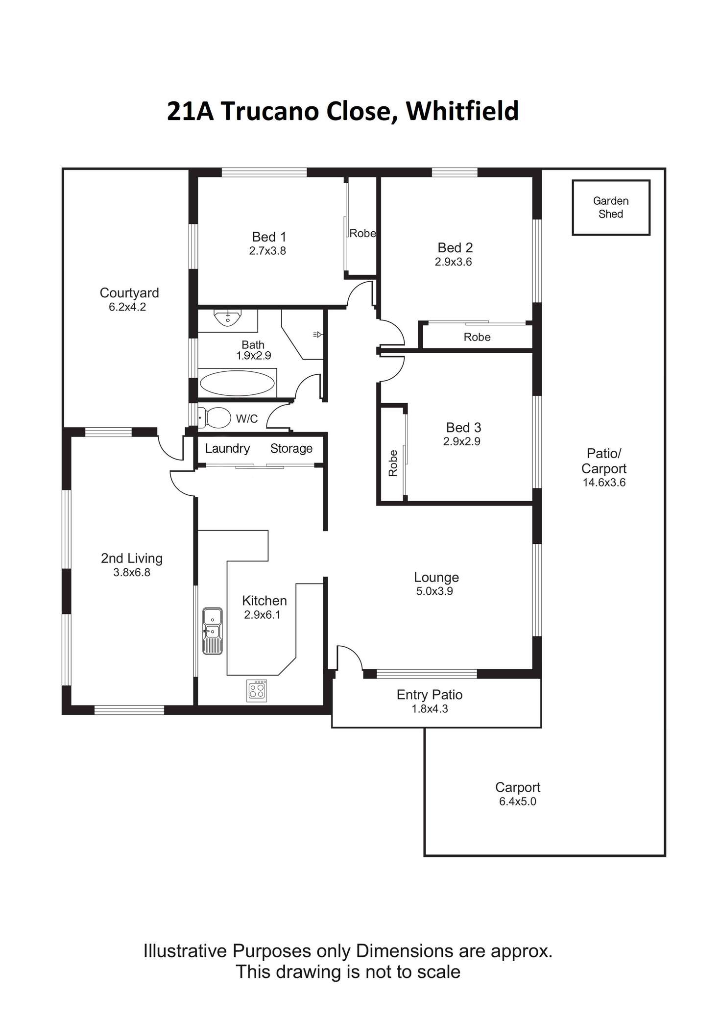 Floorplan of Homely semiDetached listing, 21A Trucano Close, Whitfield QLD 4870