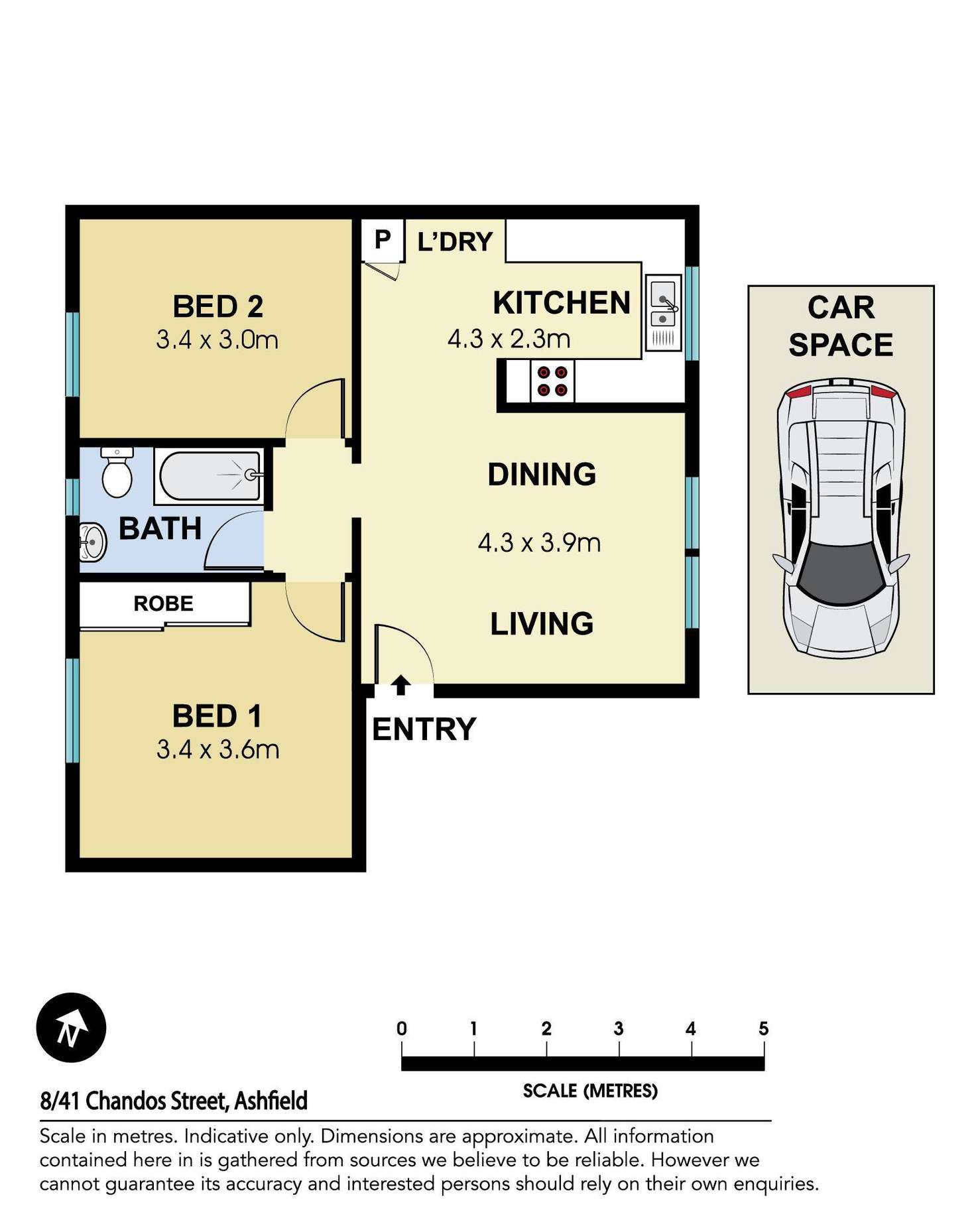 Floorplan of Homely unit listing, 8/41 Chandos Street, Ashfield NSW 2131