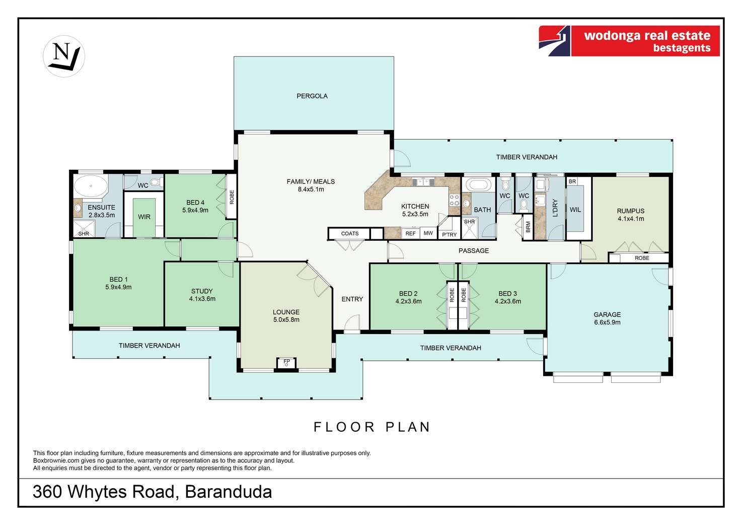 Floorplan of Homely house listing, 360 Whytes Road, Baranduda VIC 3691