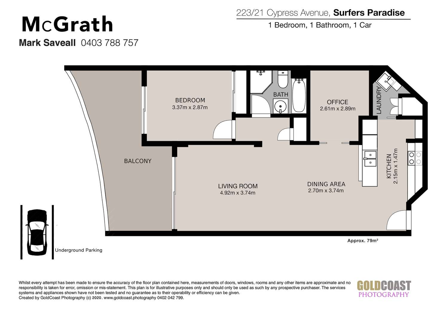 Floorplan of Homely unit listing, 223/21 Cypress Avenue, Surfers Paradise QLD 4217