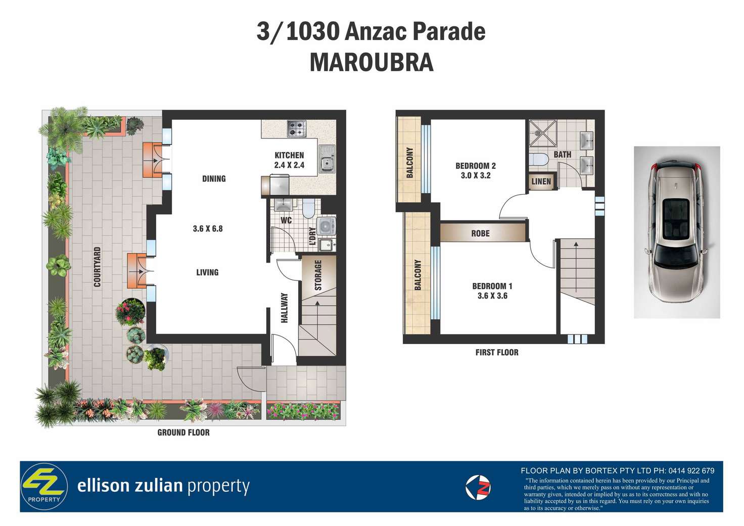 Floorplan of Homely townhouse listing, 3/1030 Anzac Parade, Maroubra NSW 2035