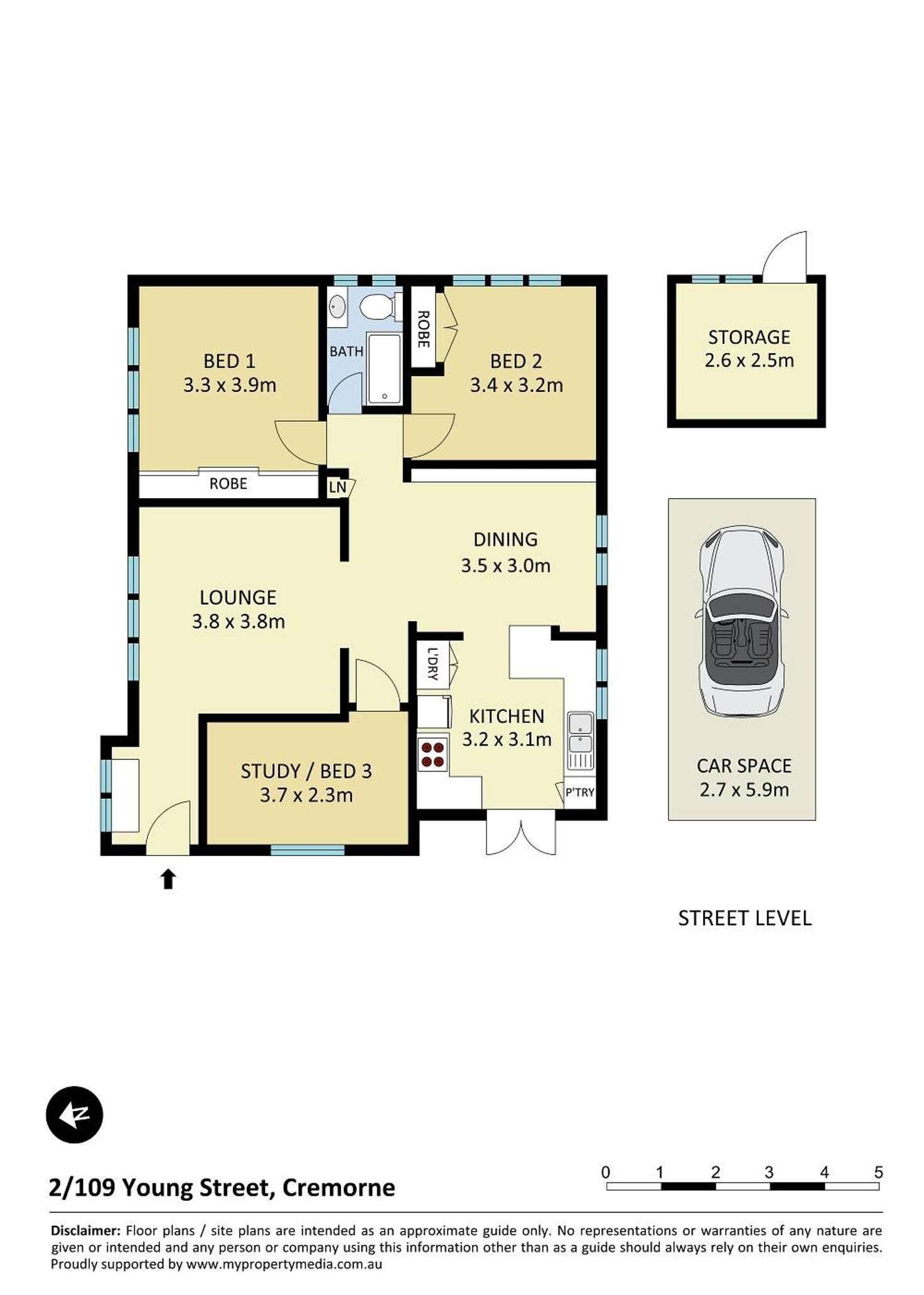 Floorplan of Homely apartment listing, 2/109 Young Street, Cremorne NSW 2090