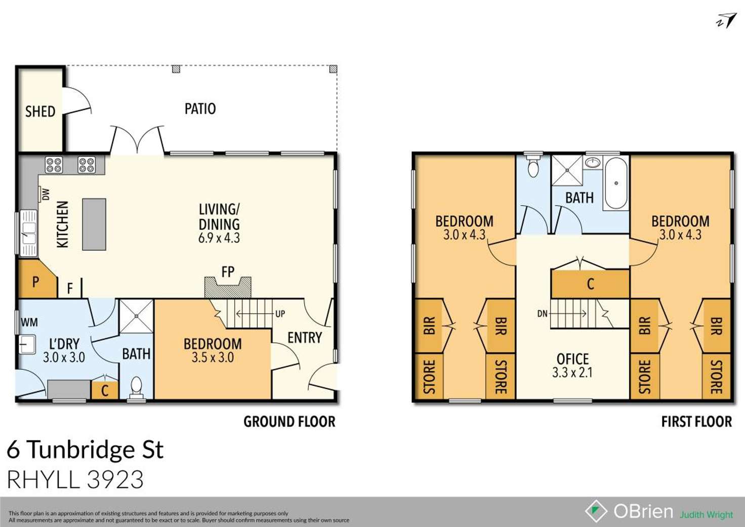 Floorplan of Homely house listing, 6 Tunbridge Street, Rhyll VIC 3923