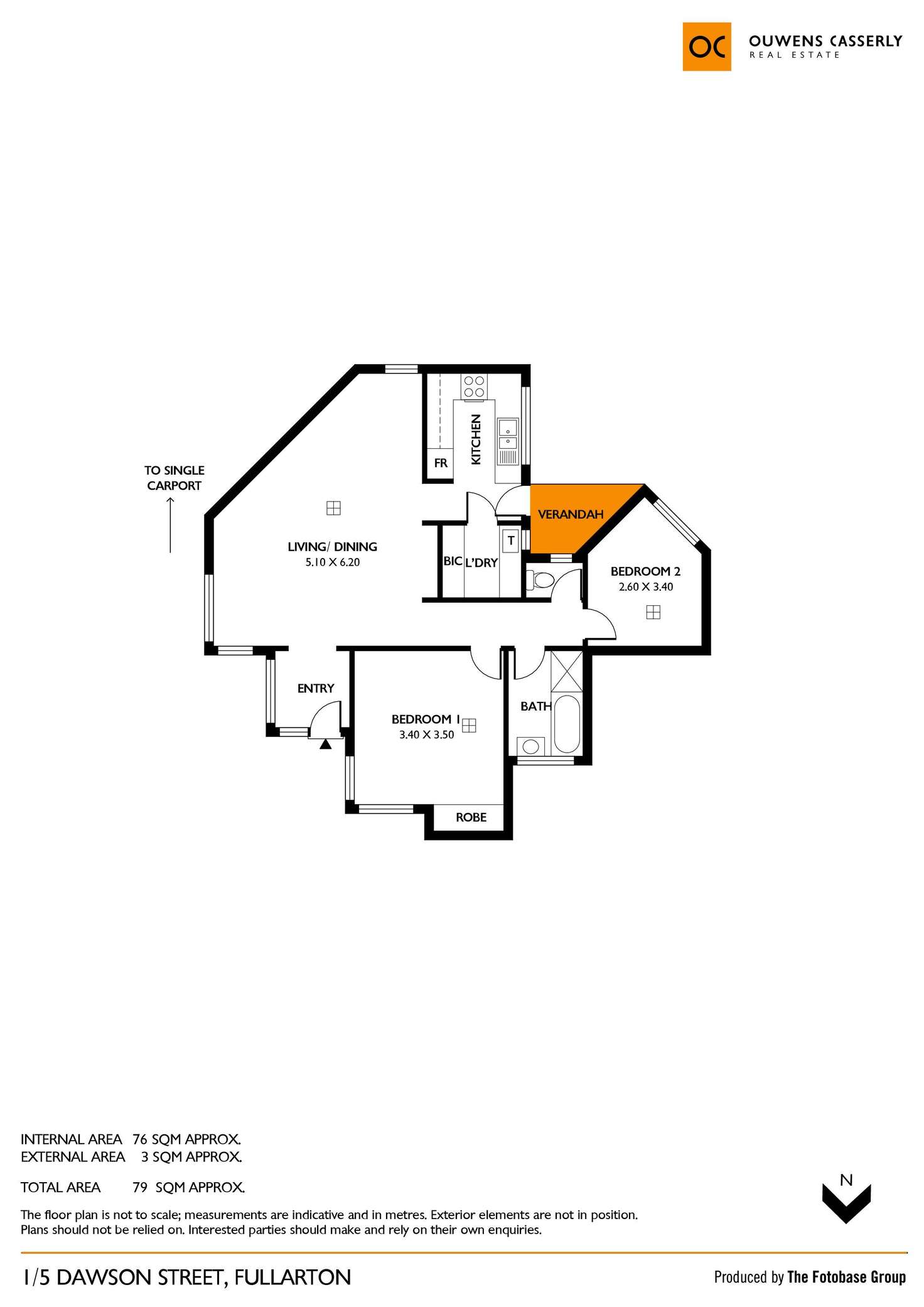 Floorplan of Homely unit listing, 1/5 Dawson Street, Fullarton SA 5063