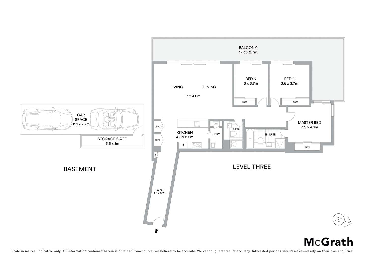 Floorplan of Homely apartment listing, 304/8 Duntroon Avenue, St Leonards NSW 2065