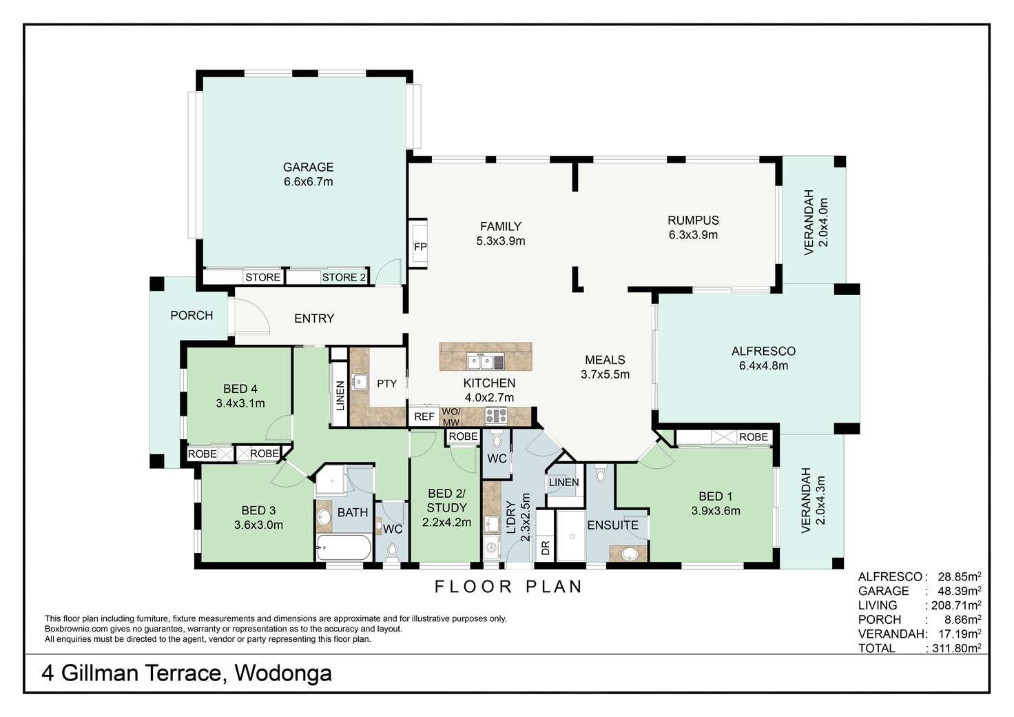 Floorplan of Homely house listing, 4 Gillman Terrace, Wodonga VIC 3690