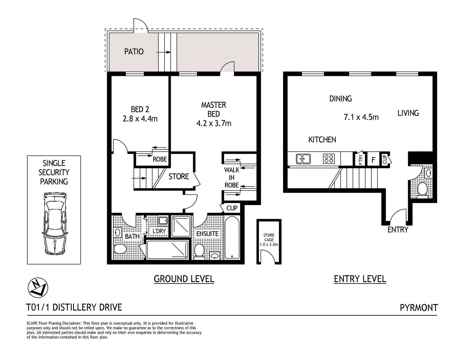 Floorplan of Homely apartment listing, T01/1 Distillery Drive, Pyrmont NSW 2009